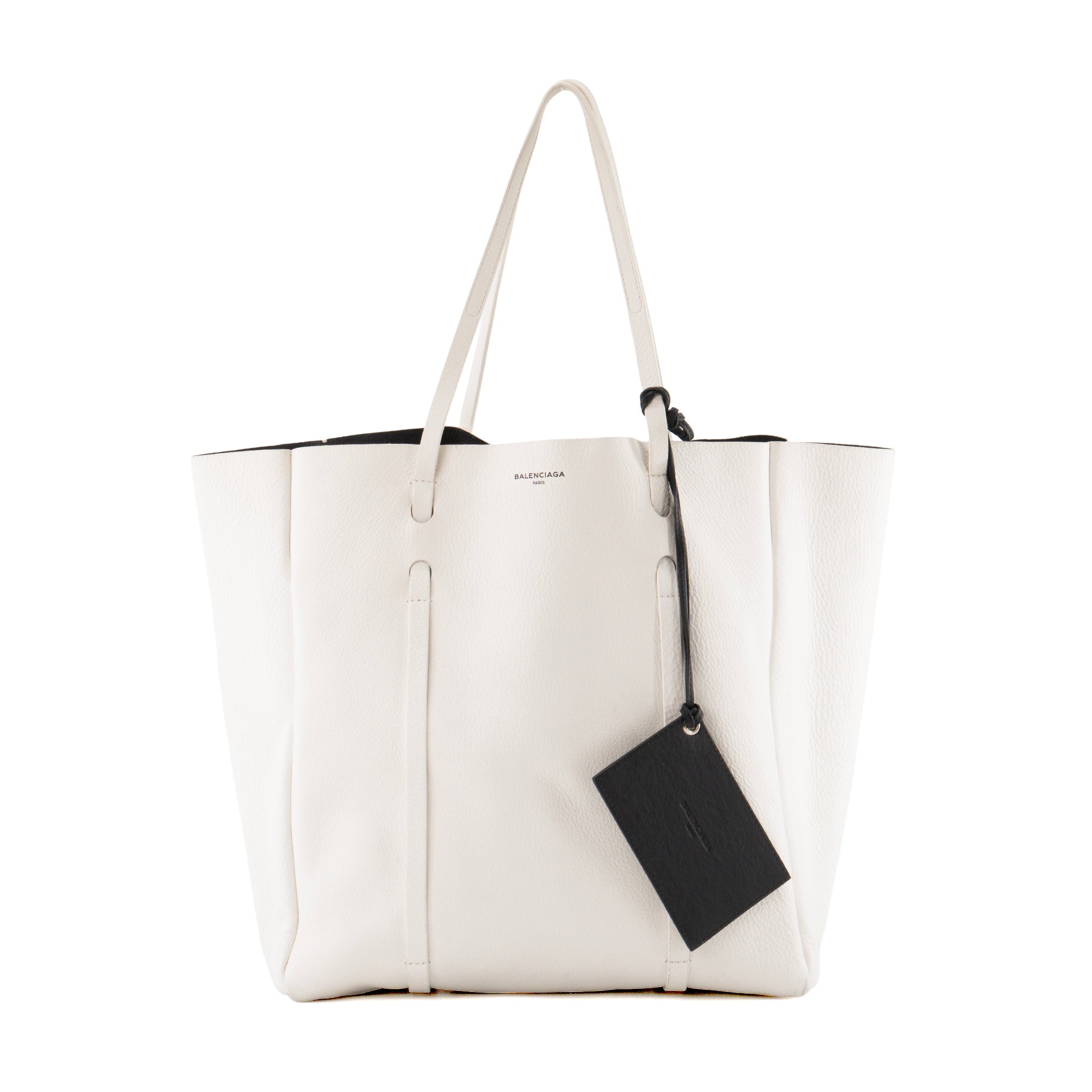 BALENCIAGA - Sac cabas Everyday Balenciaga en cuir grainé blanc
