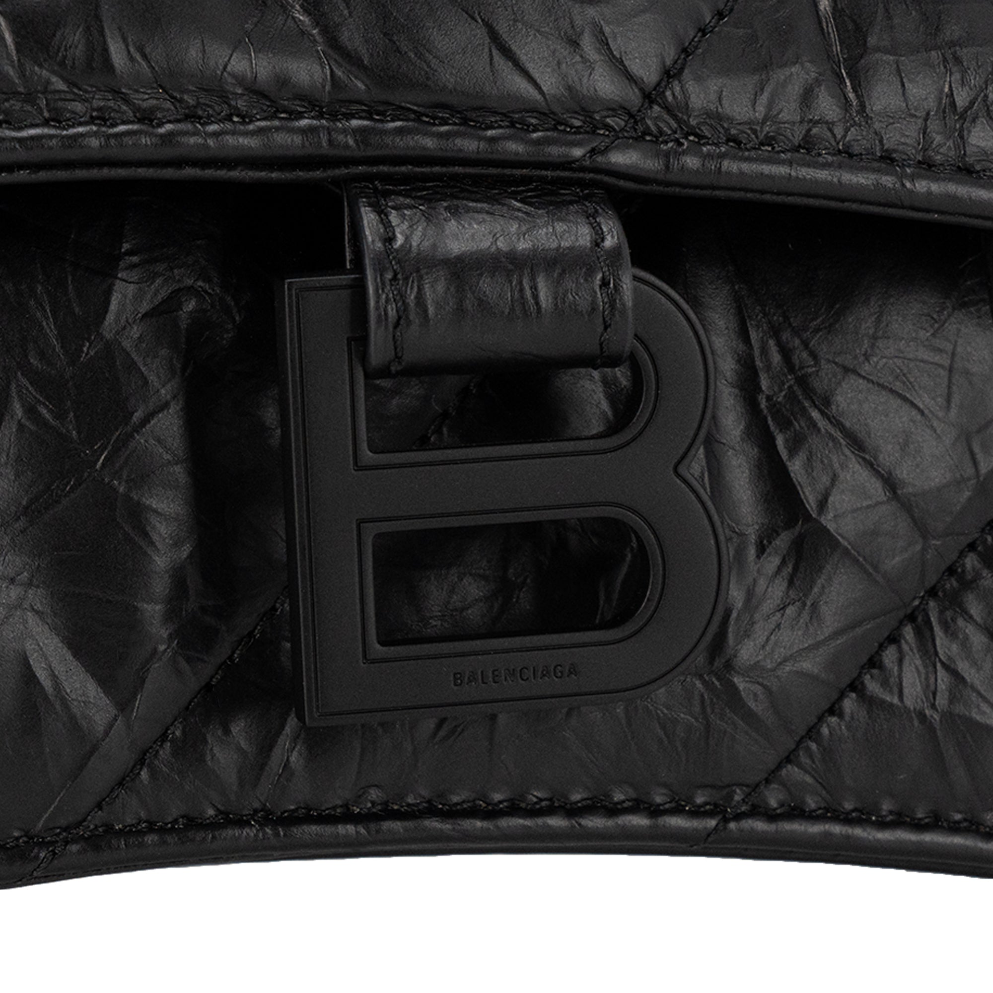 BALENCIAGA - Sac Crush PM Balenciaga en cuir froissé noir