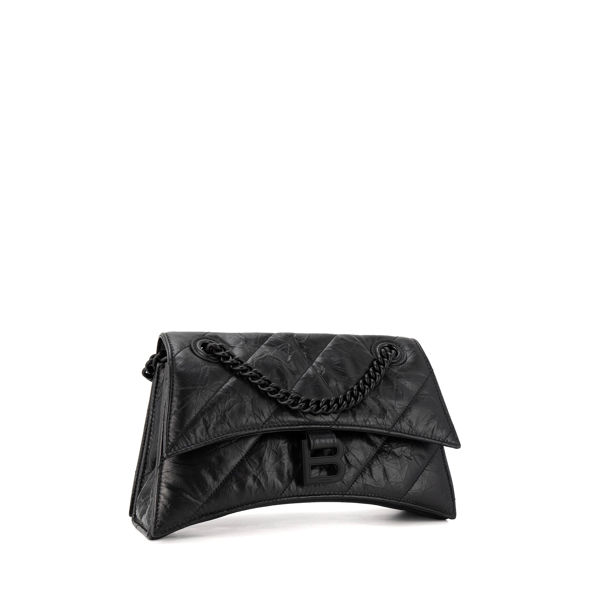 BALENCIAGA - Sac Crush PM Balenciaga en cuir froissé noir