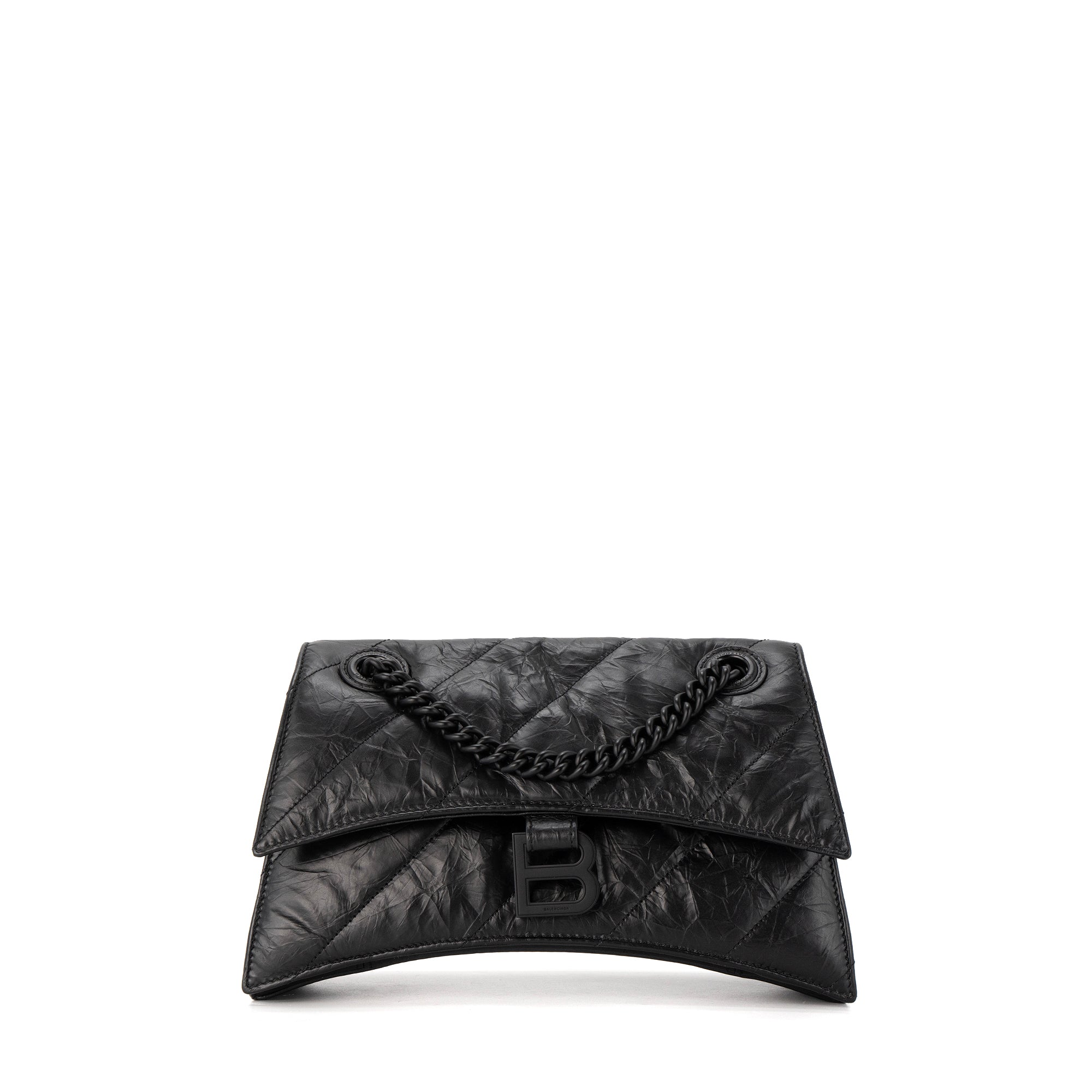 BALENCIAGA - Sac Crush PM Balenciaga en cuir froissé noir