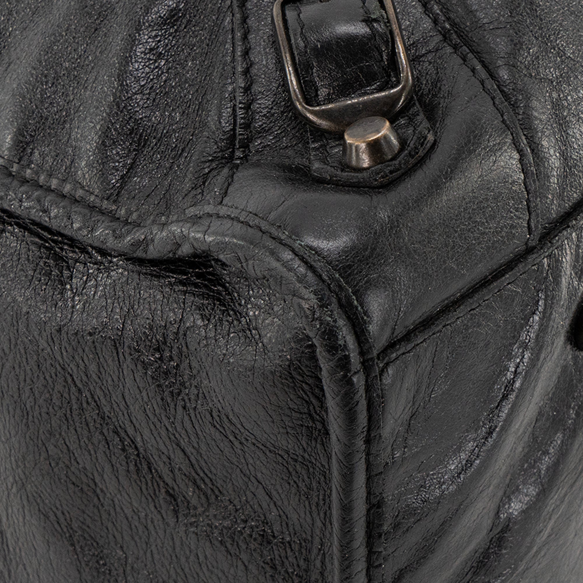 BALENCIAGA - Sac cabas City GM Balenciaga en cuir froissé noir