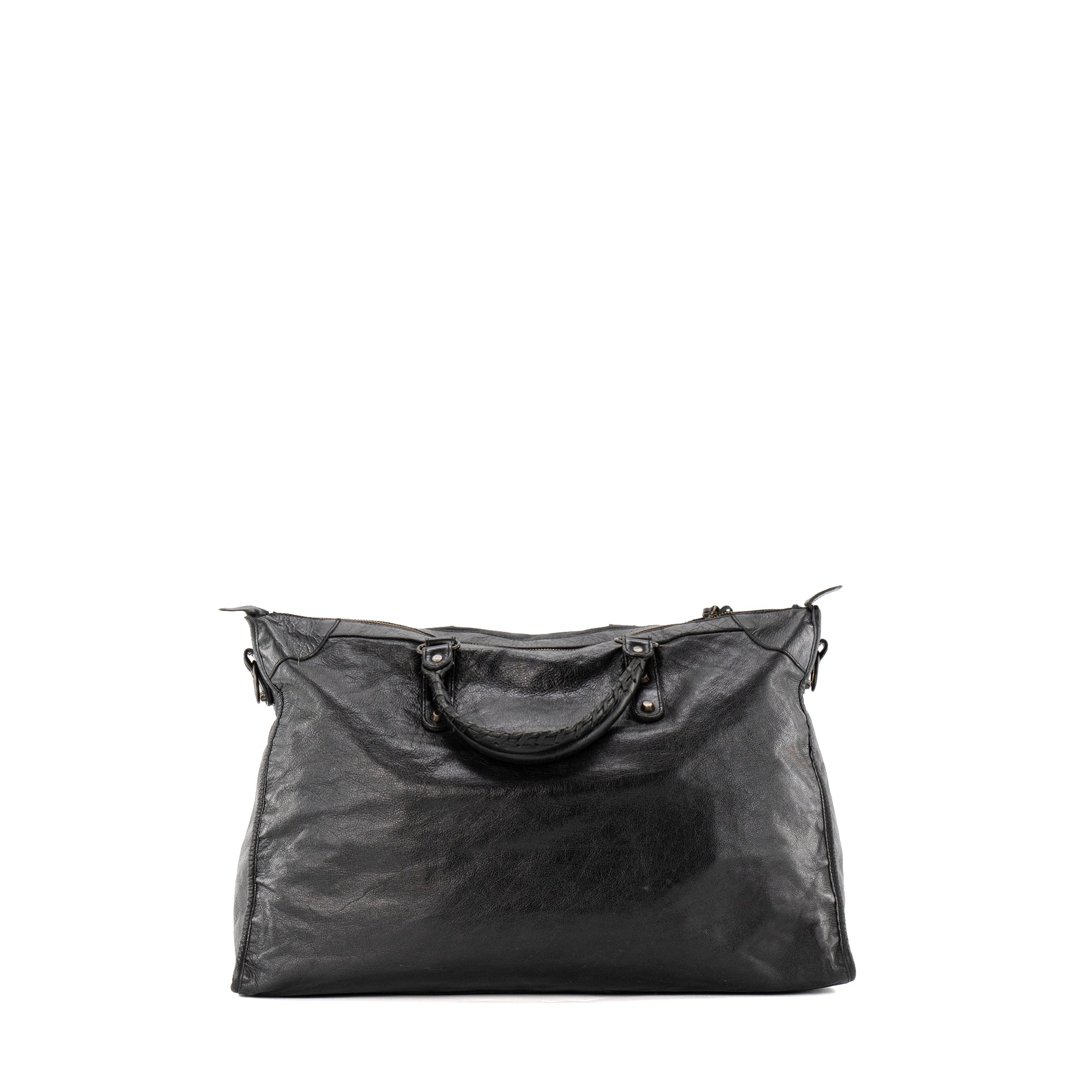 BALENCIAGA - Sac cabas City GM Balenciaga en cuir froissé noir