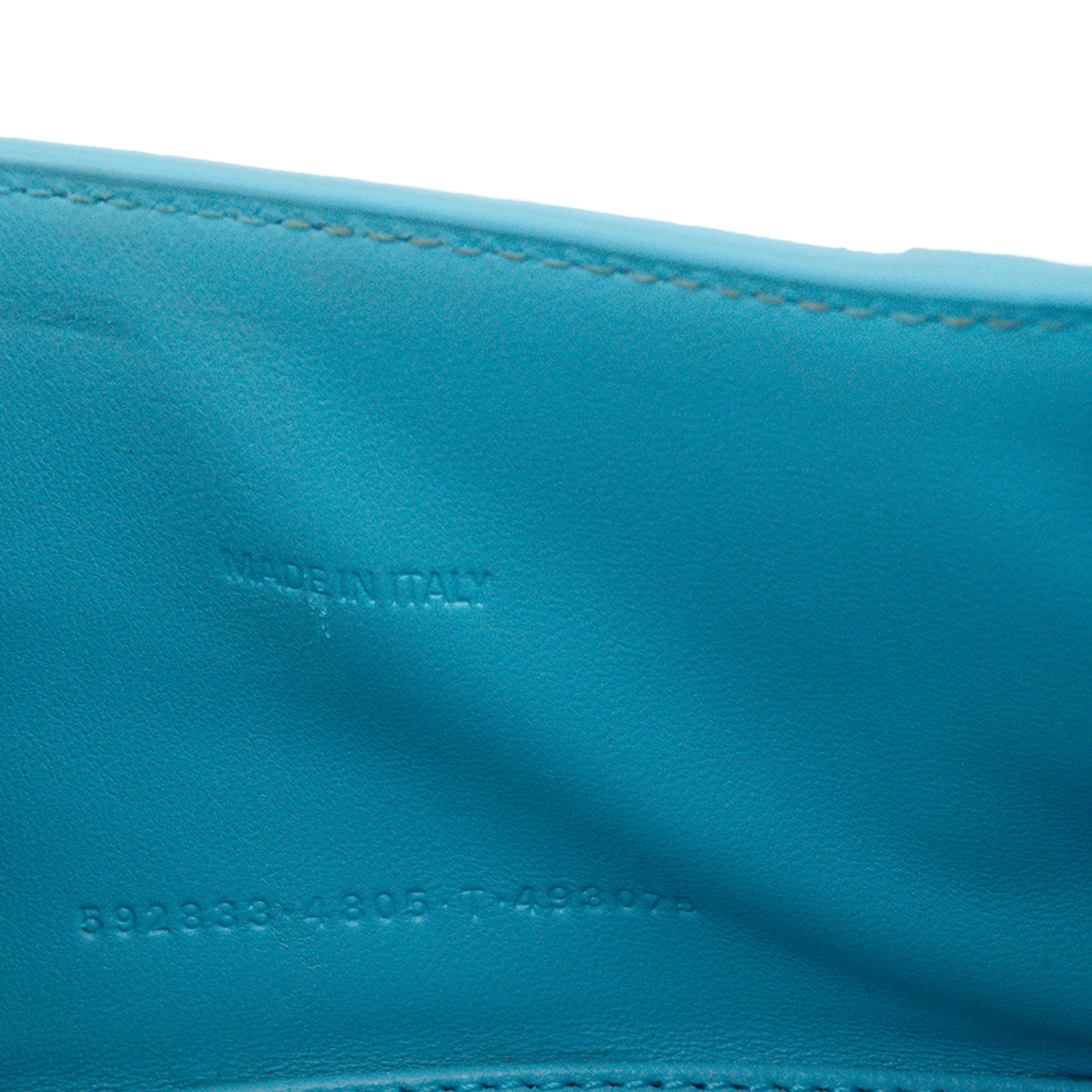 BALENCIAGA - Sac à bandoulière Hourglass XS Balenciaga en cuir embossé bleu turquoise