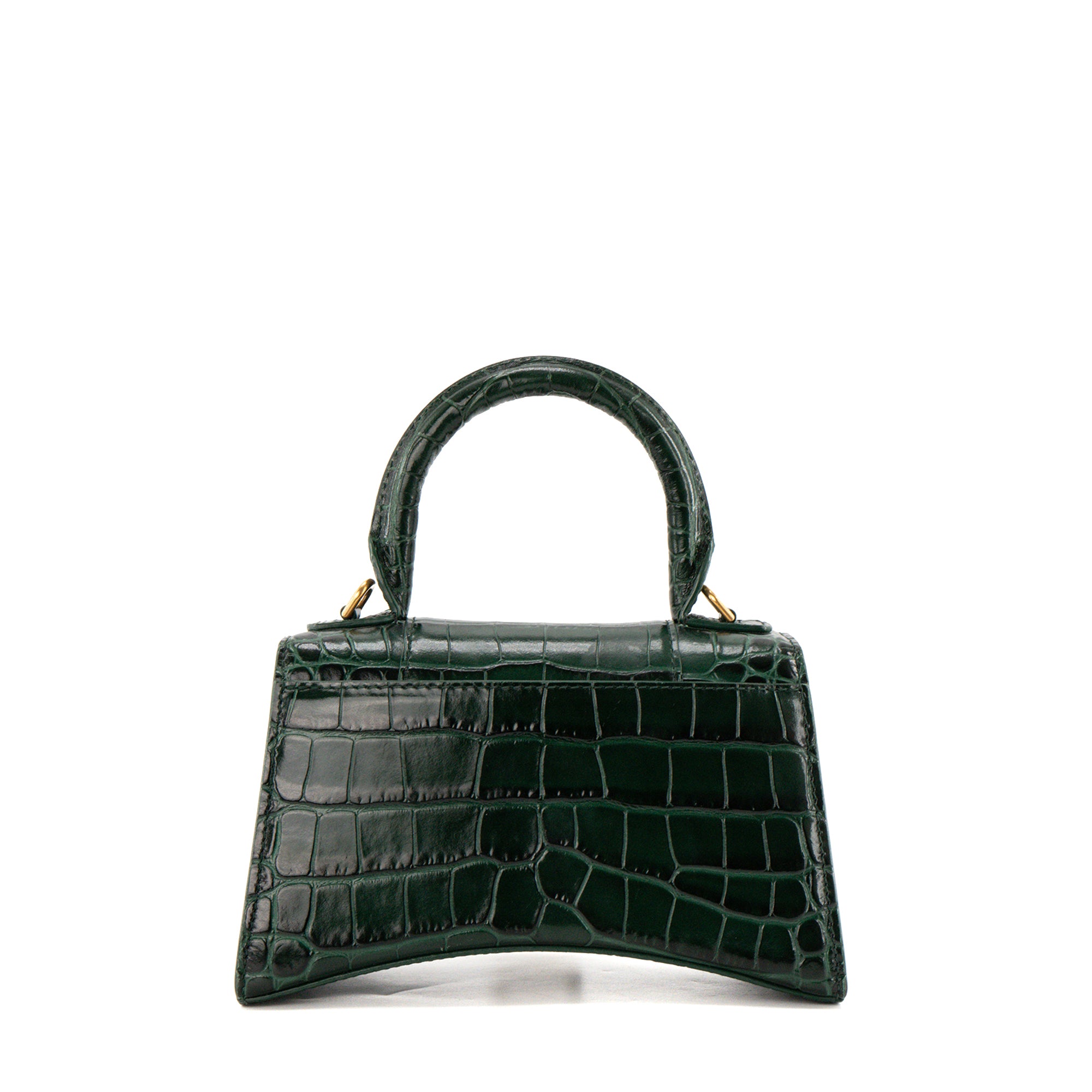 BALENCIAGA - Sac à bandoulière Hourglass XS Balenciaga en cuir embossé vert