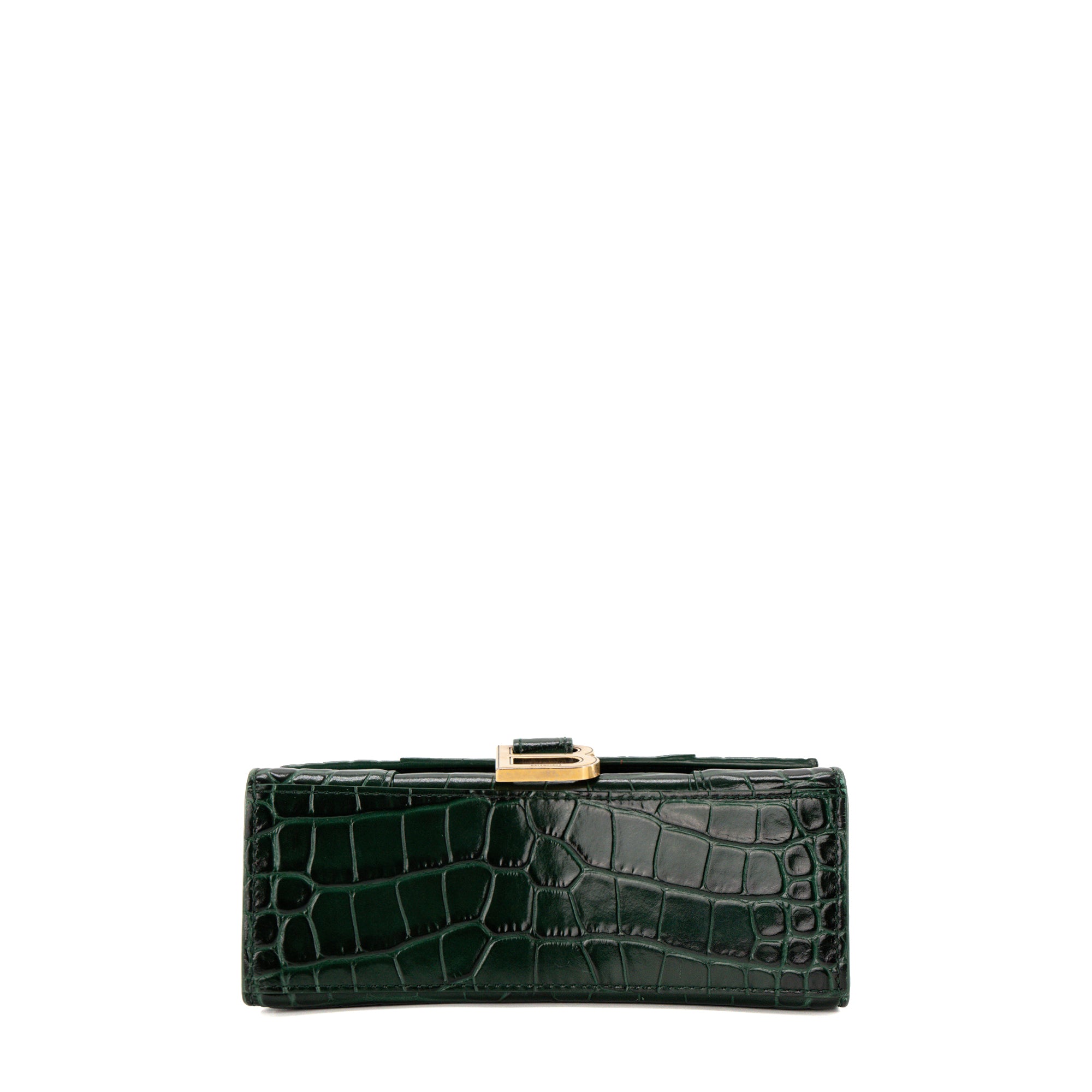 BALENCIAGA - Sac à bandoulière Hourglass XS Balenciaga en cuir embossé vert
