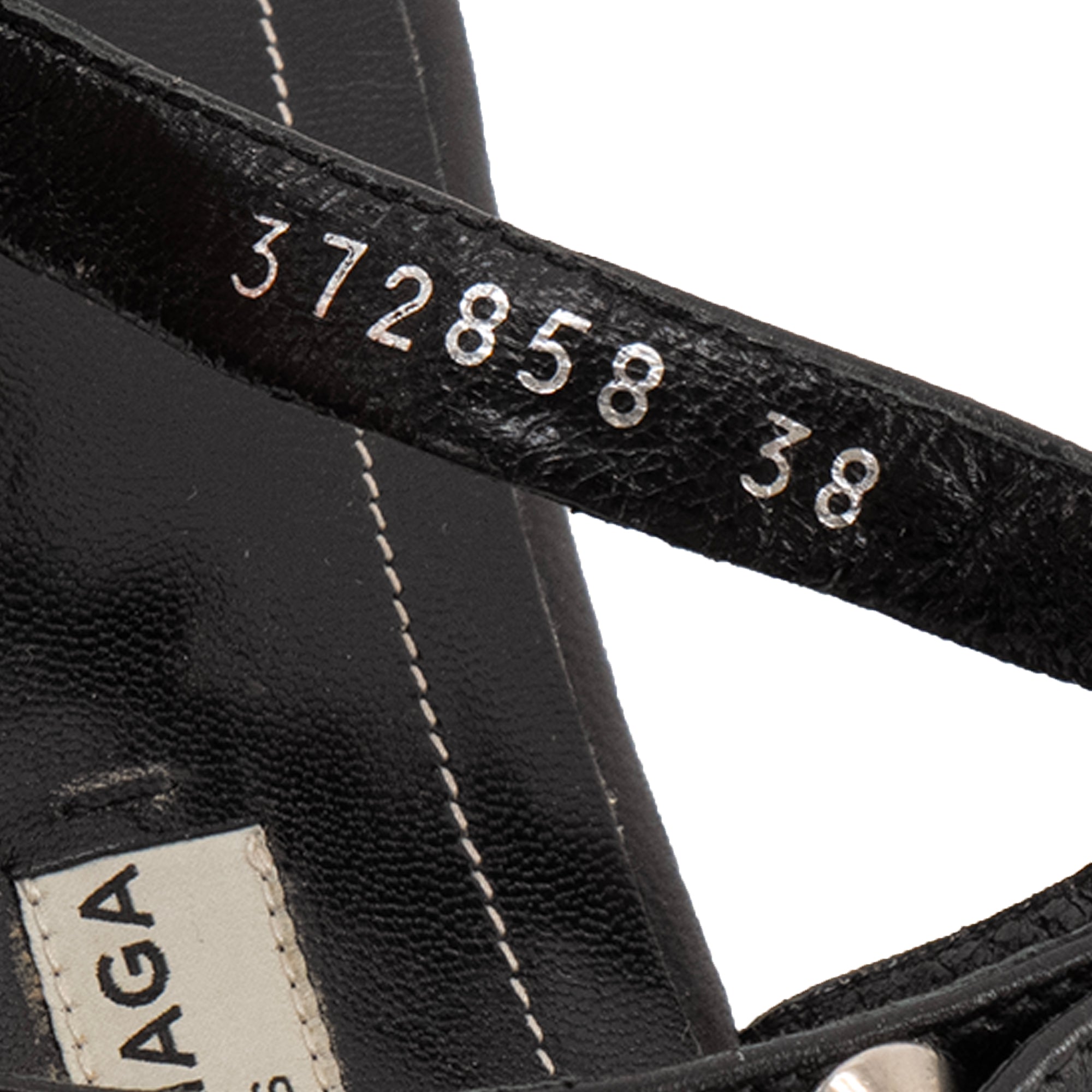 BALENCIAGA - Sandales Balenciaga en cuir noir (T37.5)