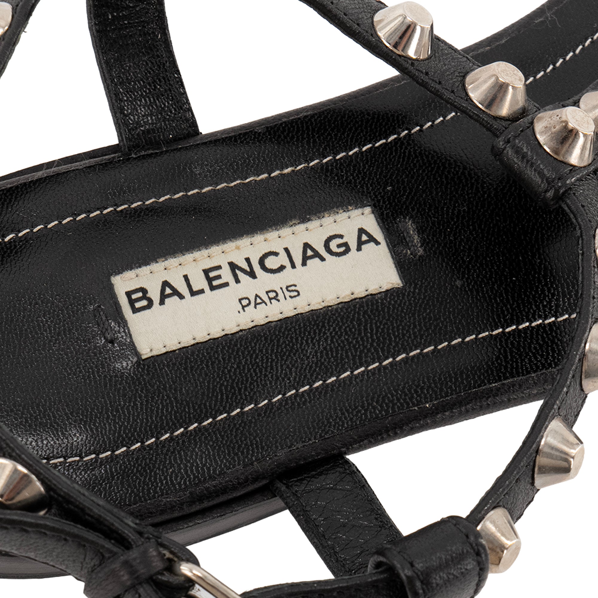 BALENCIAGA - Sandales Balenciaga en cuir noir (T37.5)