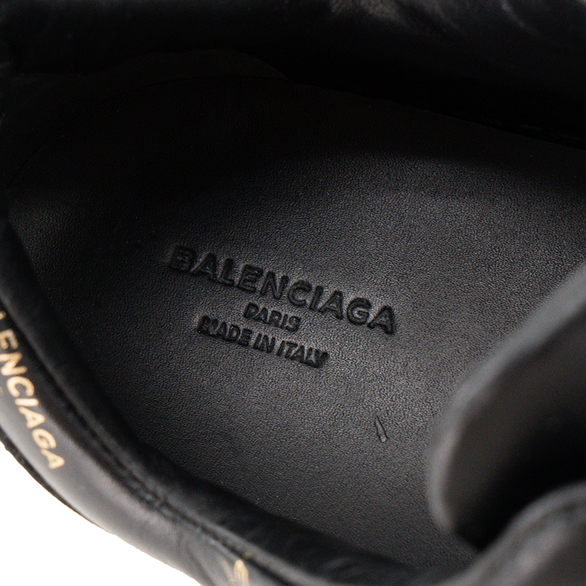 BALENCIAGA - Sneakers Logo Balenciaga en cuir noir et doré (T42)