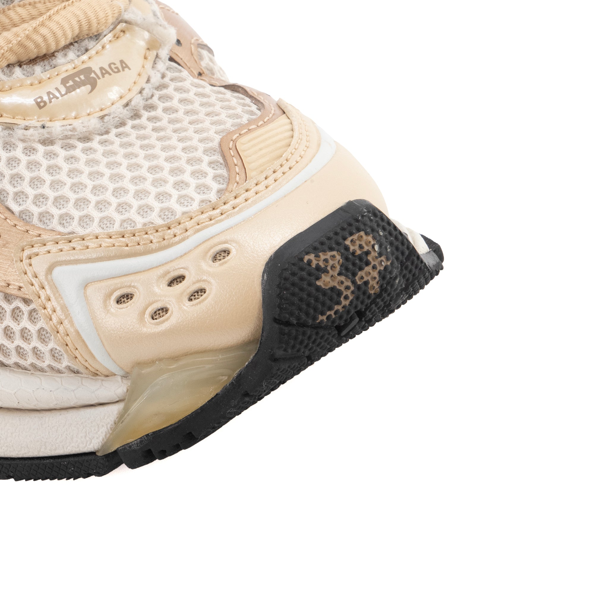 BALENCIAGA - Sneakers Runner Balenciaga en toile et cuir beige (T37)