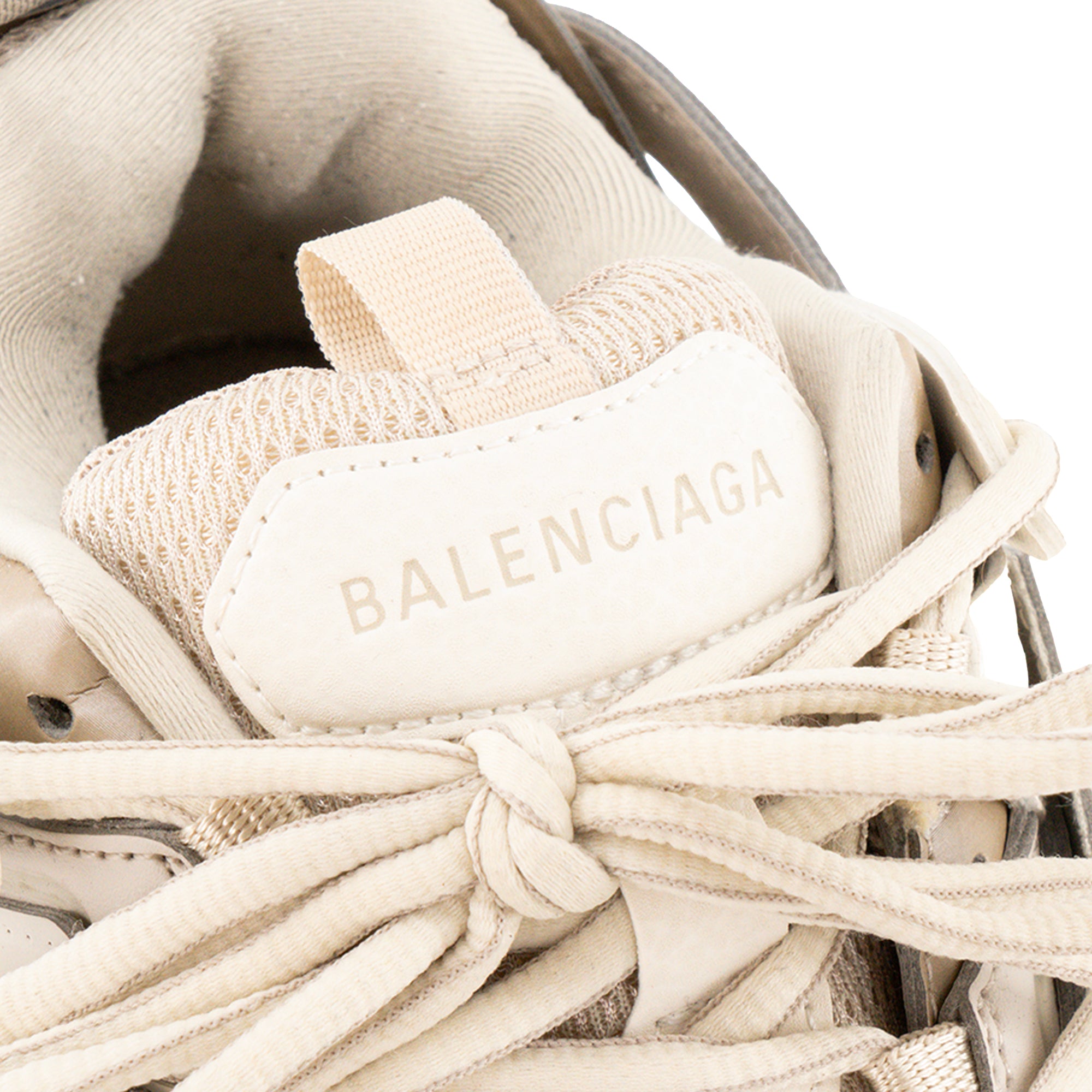 BALENCIAGA - Sneakers Track Balenciaga en cuir et toile blanche et grise (T37)
