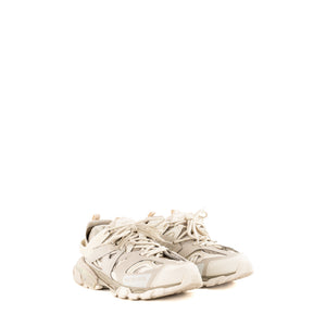 BALENCIAGA - Sneakers Track Balenciaga en cuir et toile blanche et grise (T37)