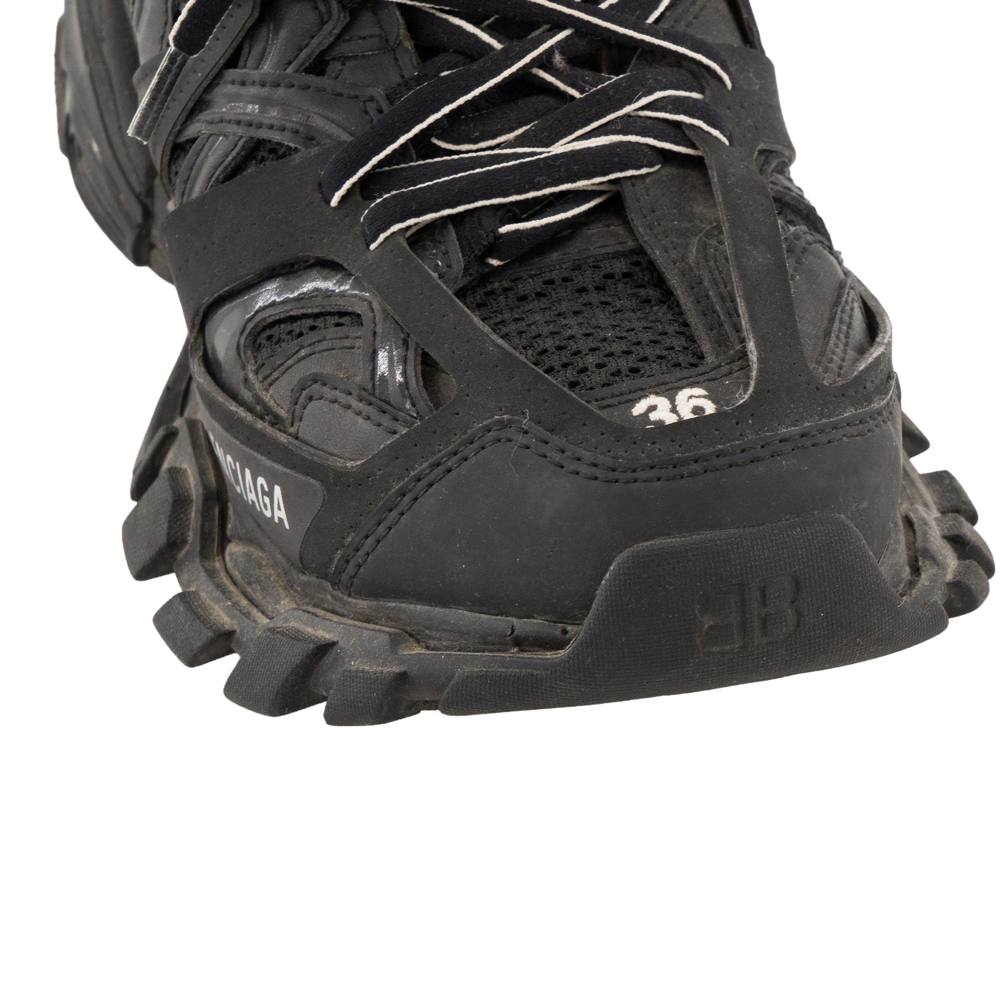 BALENCIAGA - Sneakers Track Balenciaga en toile et caoutchouc noir (T36)