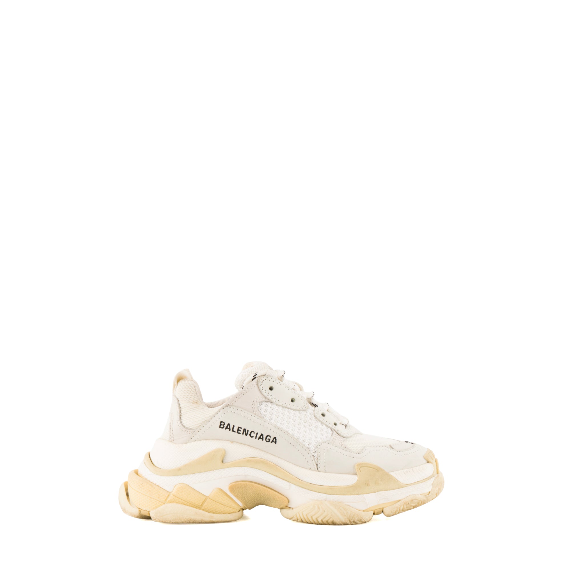 BALENCIAGA - Sneakers Triple S Balenciaga en toile blanche (T35)