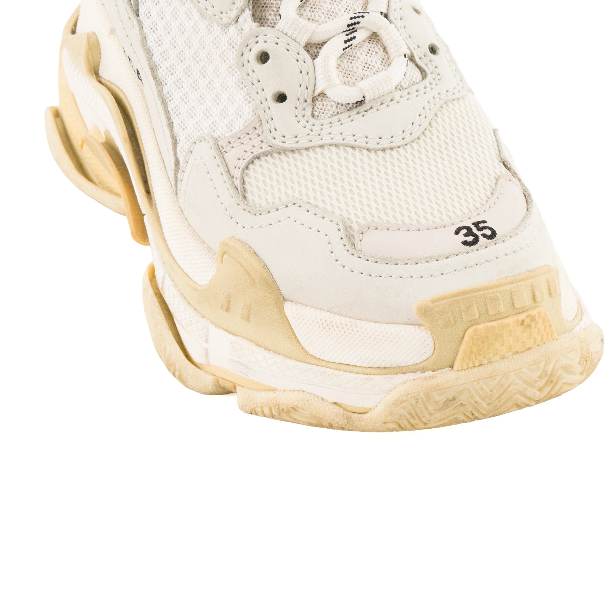 BALENCIAGA - Sneakers Triple S Balenciaga en toile blanche (T35)