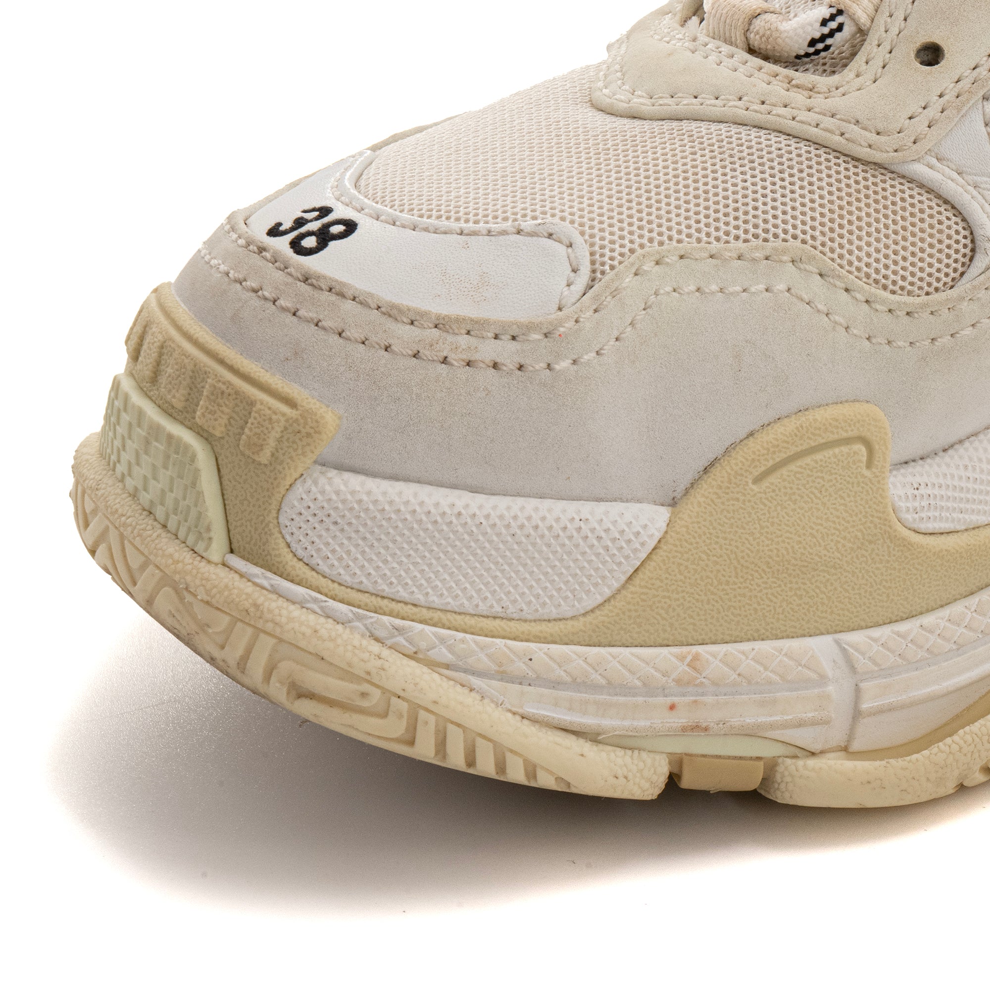 BALENCIAGA - Sneakers Triple S Balenciaga en toile et cuir beige (T38)