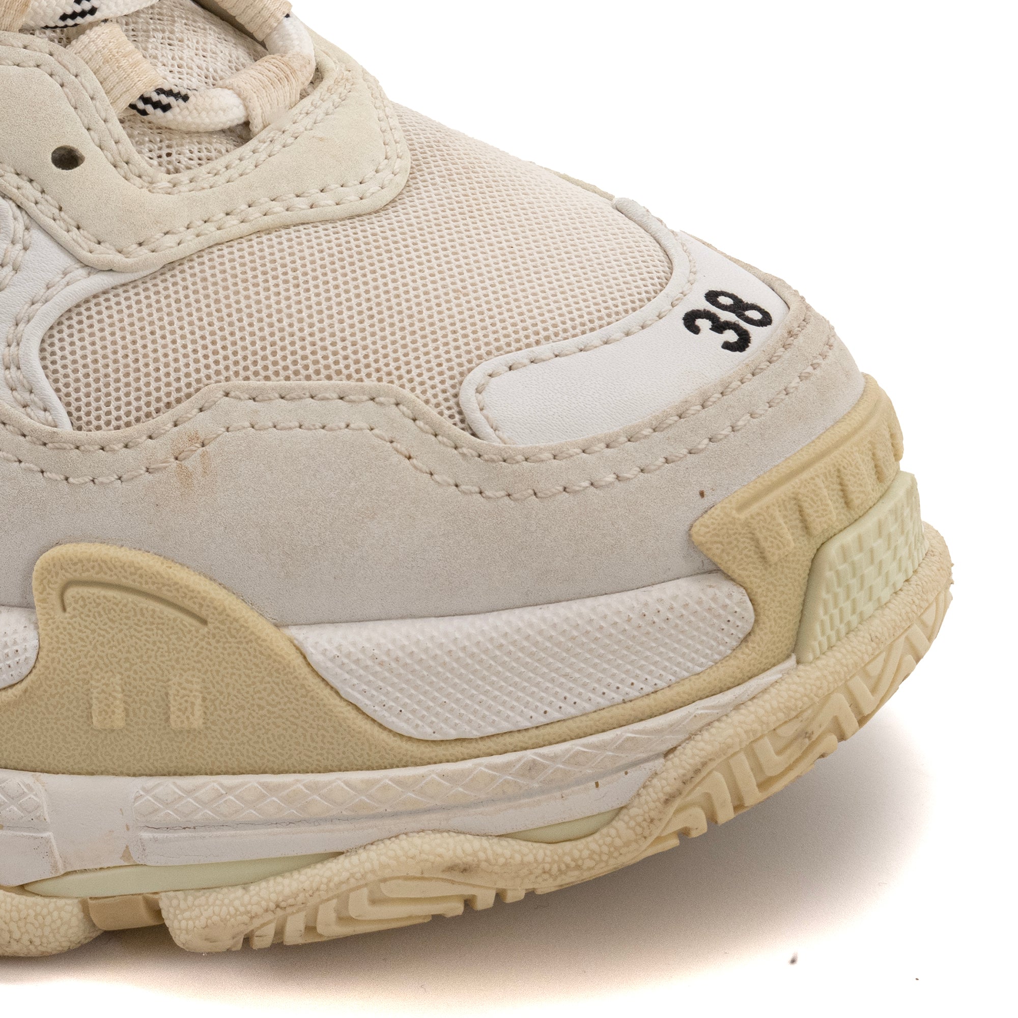 BALENCIAGA - Sneakers Triple S Balenciaga en toile et cuir beige (T38)