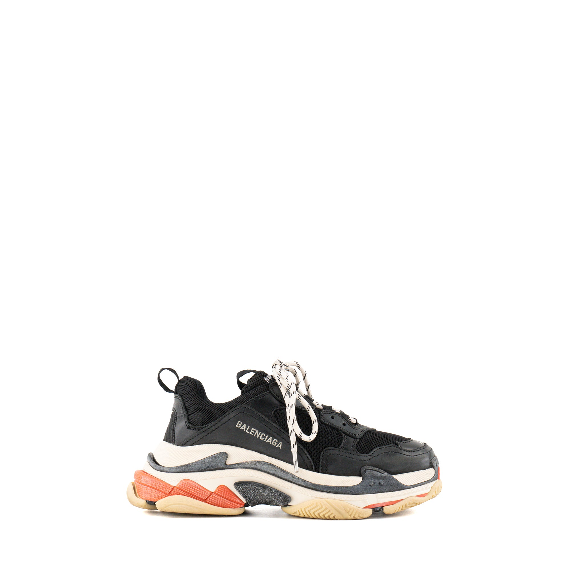 BALENCIAGA - Sneakers Triple S Balenciaga en toile et cuir noir (T41)