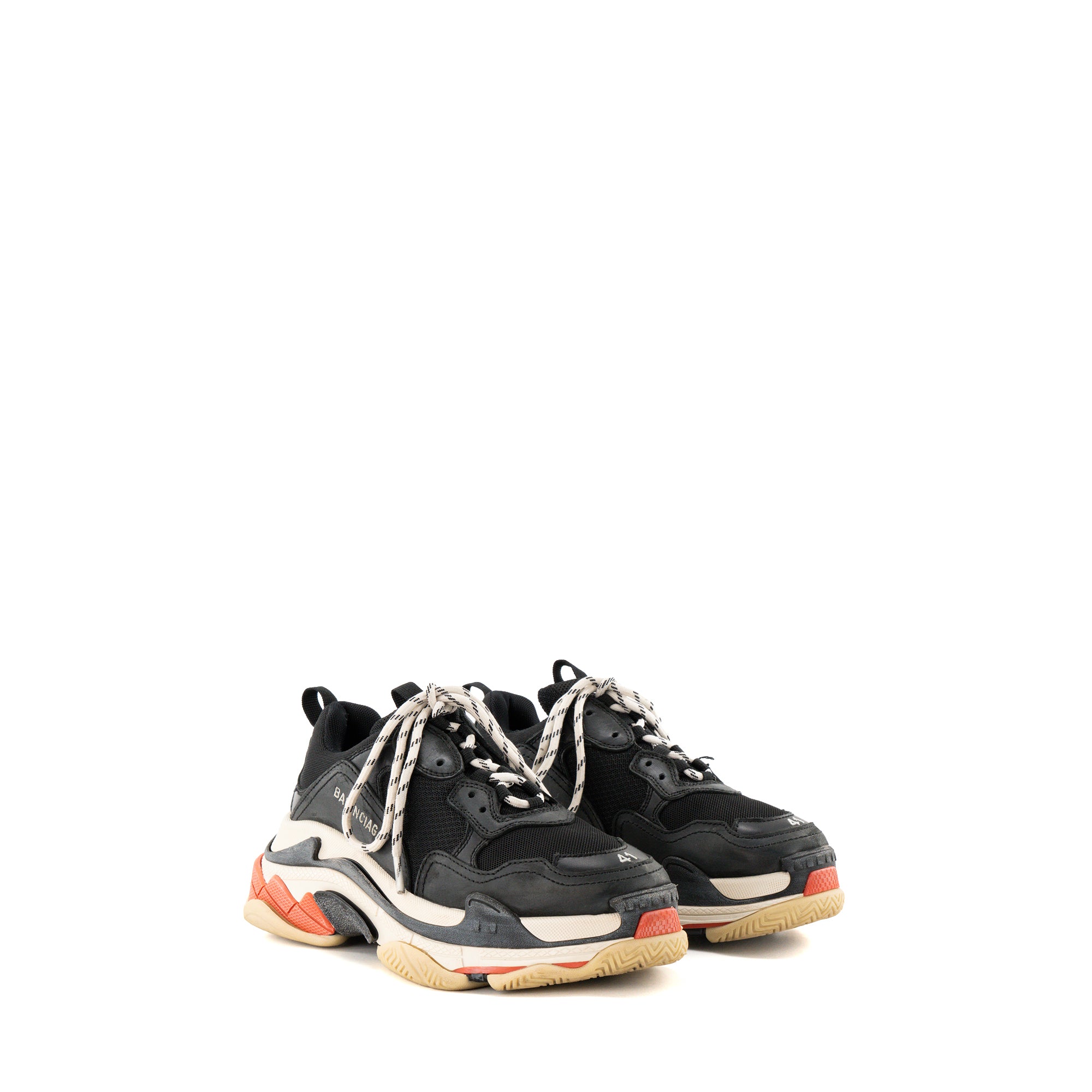 BALENCIAGA - Sneakers Triple S Balenciaga en toile et cuir noir (T41)