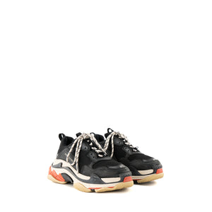 BALENCIAGA - Sneakers Triple S Balenciaga en toile et cuir noir (T41)