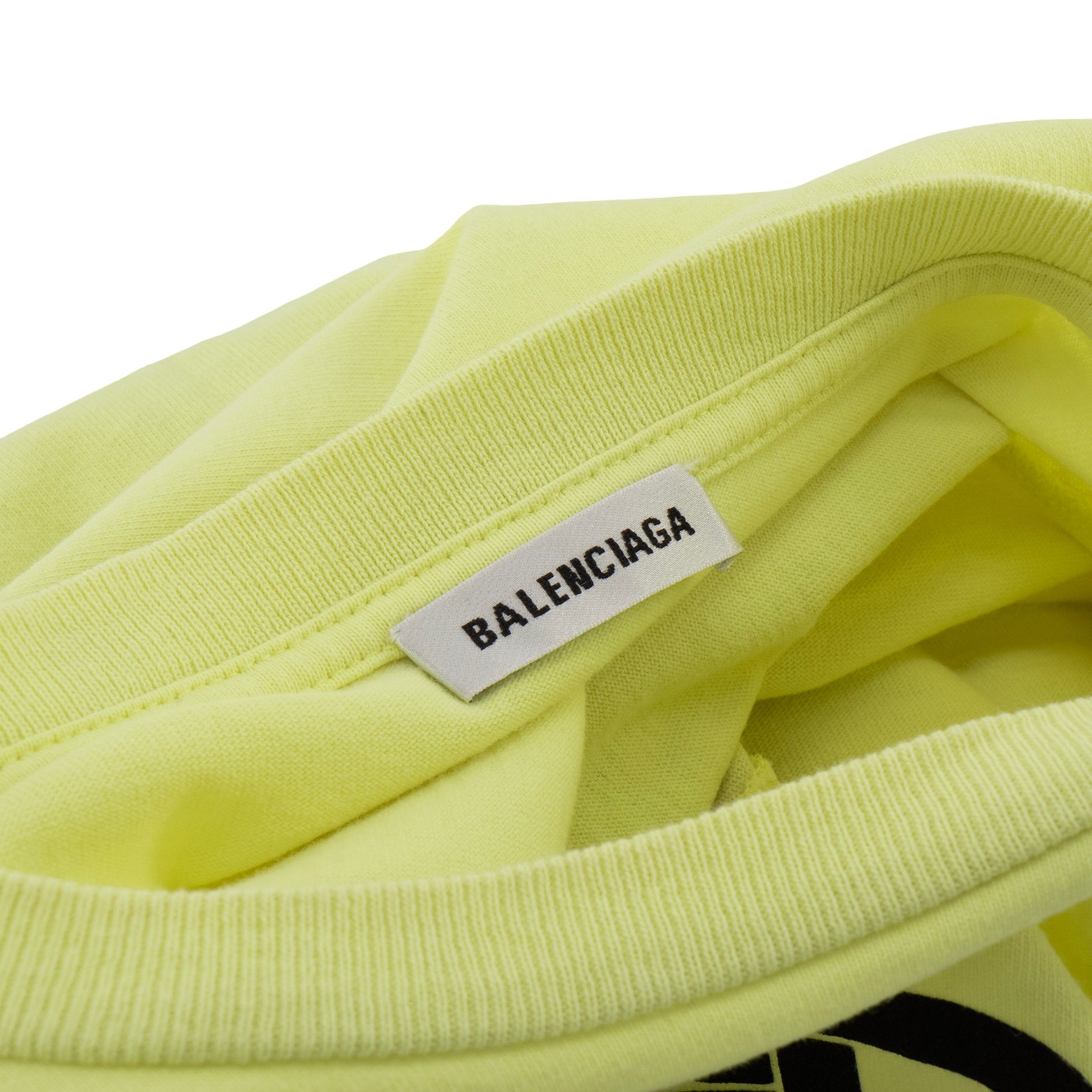 BALENCIAGA - Tee shirt Crop Top Balenciaga en coton jaune fluo
