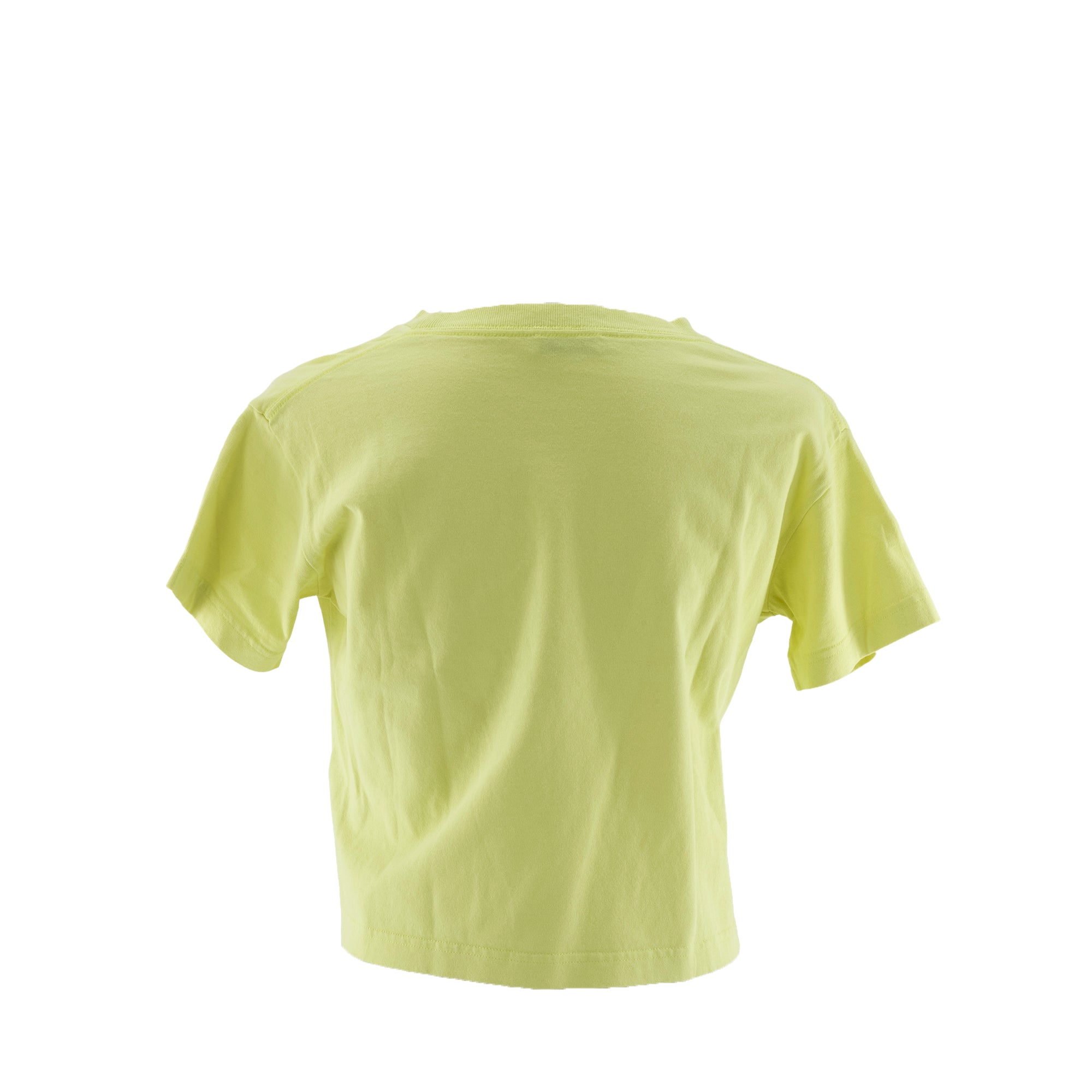 BALENCIAGA - Tee shirt Crop Top Balenciaga en coton jaune fluo