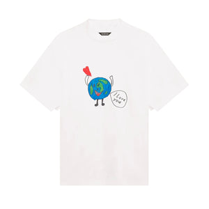 BALENCIAGA - Tee shirt oversize I Love Earth Balenciaga en coton blanc (S)