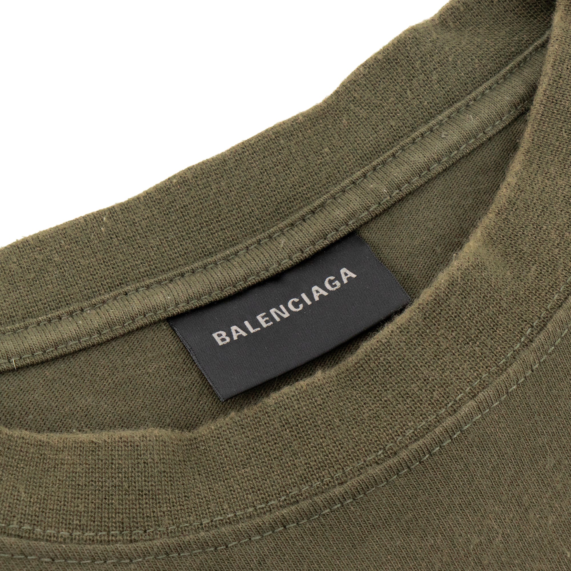 BALENCIAGA - Tee-shirt Political oversize Balenciaga en coton kaki (S)