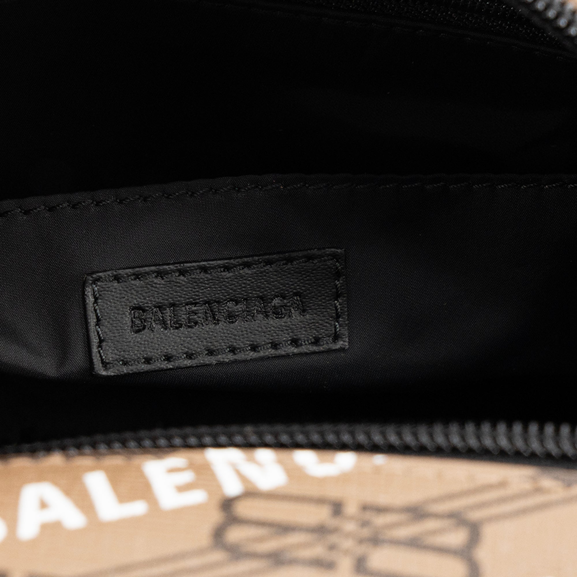 BALENCIAGA - Trousse de toilette Balenciaga en toile enduite marron
