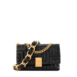 BALMAIN - Sac à bandoulière 1945 Soft Balmain en cuir matelassé noir