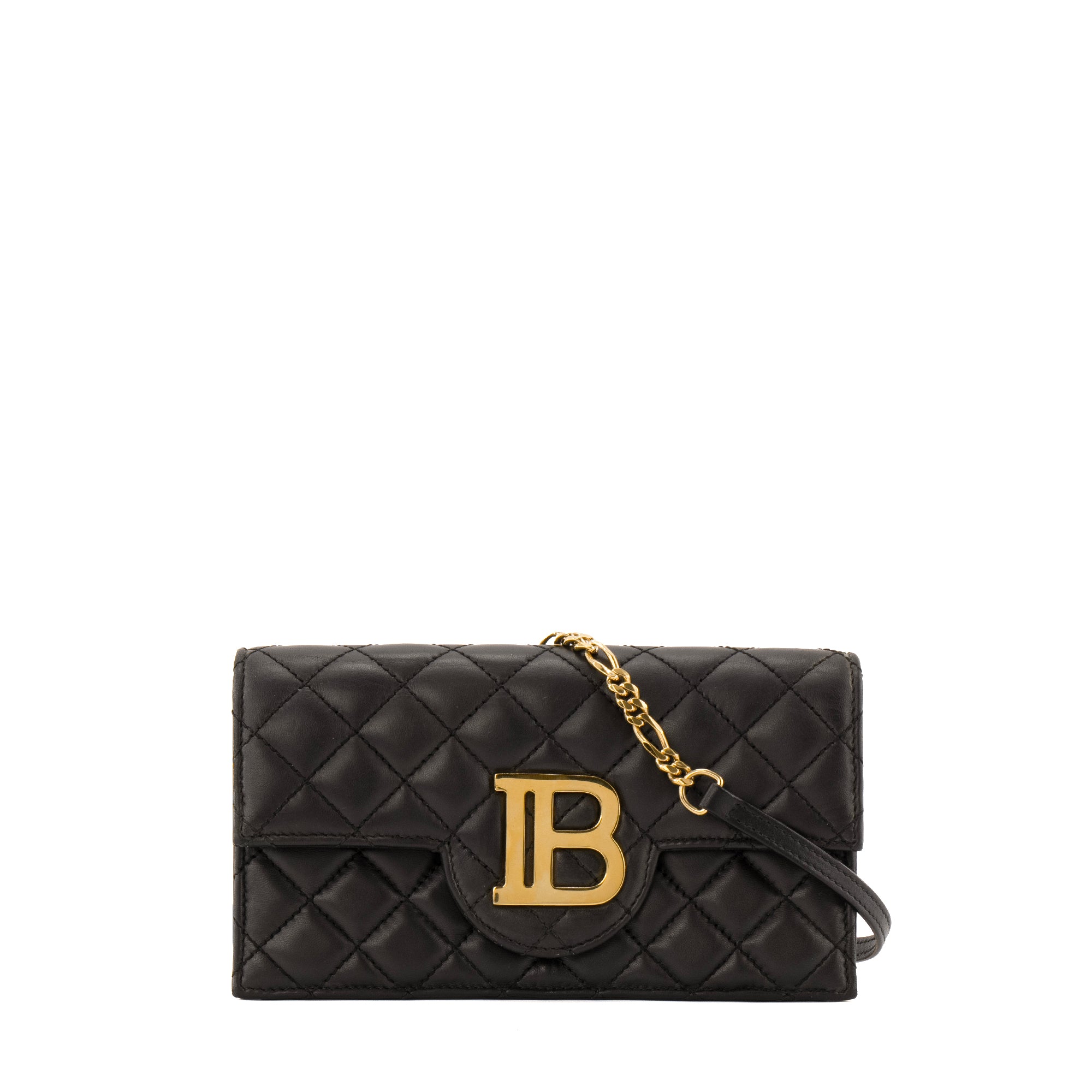 BALMAIN - Sac à bandoulière Wallet on Chain B-Buzz Balmain en cuir matelassé noir
