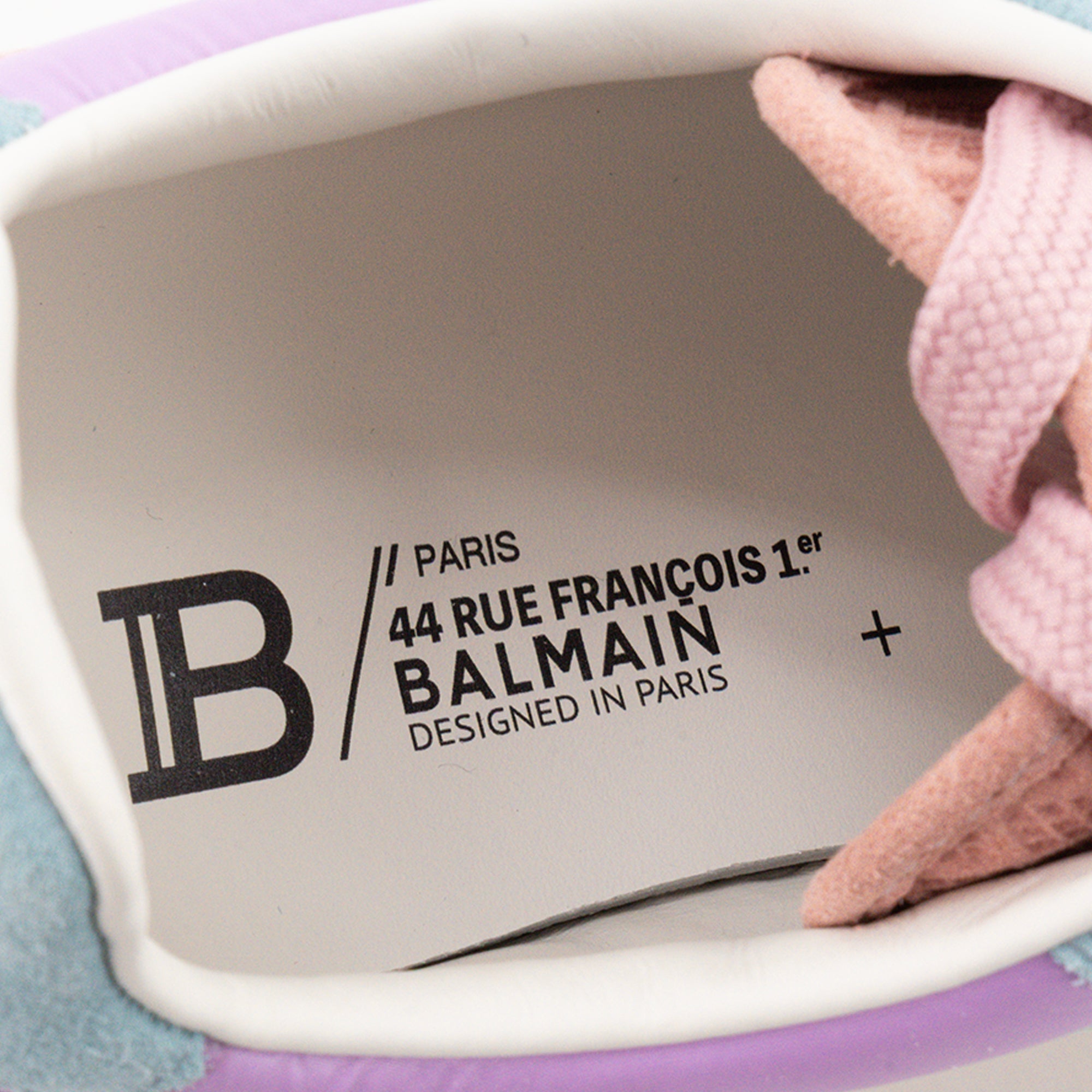 BALMAIN - Sneakers Swan Balmain en toile et daim multicolore (T38)