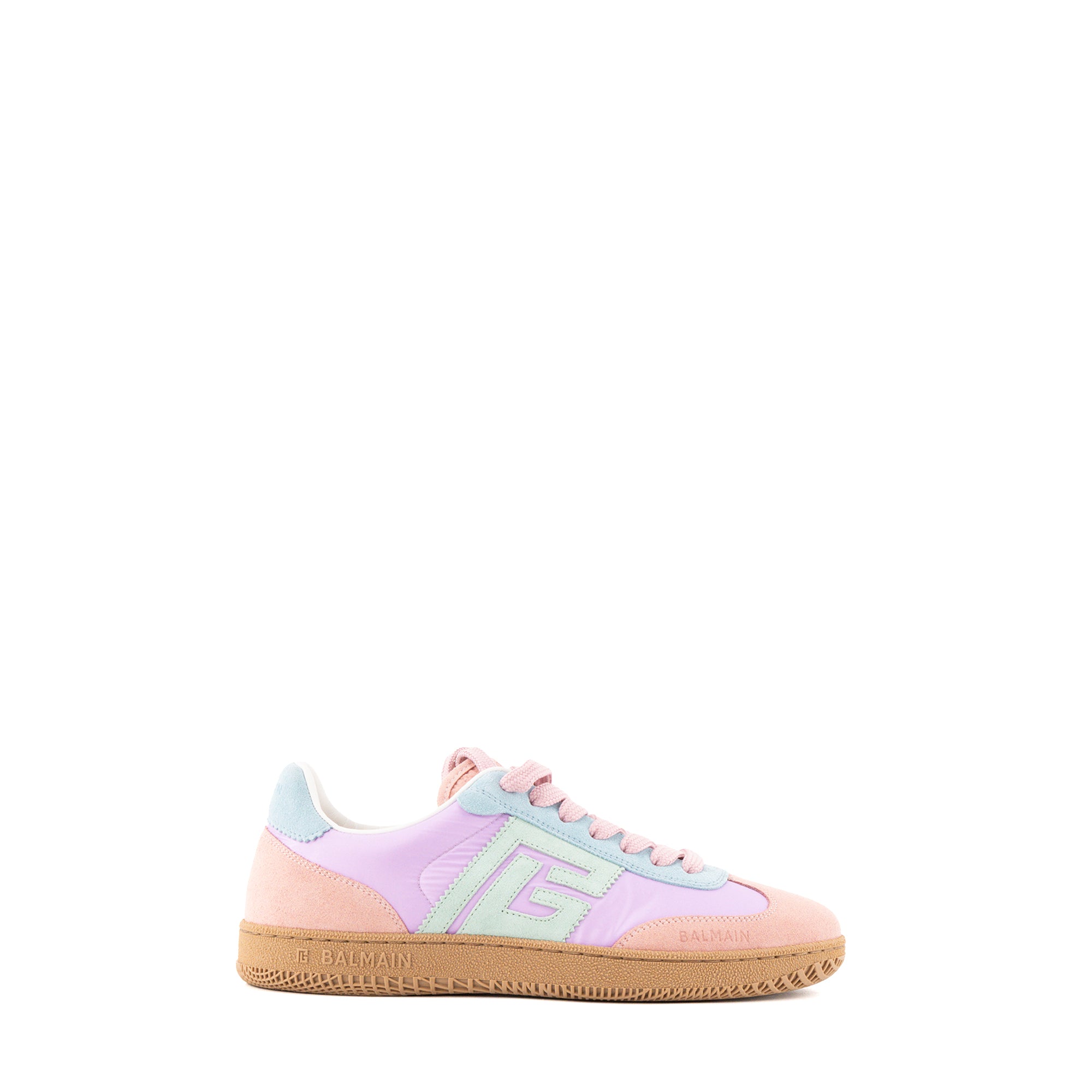 BALMAIN - Sneakers Swan Balmain en toile et daim multicolore (T38)