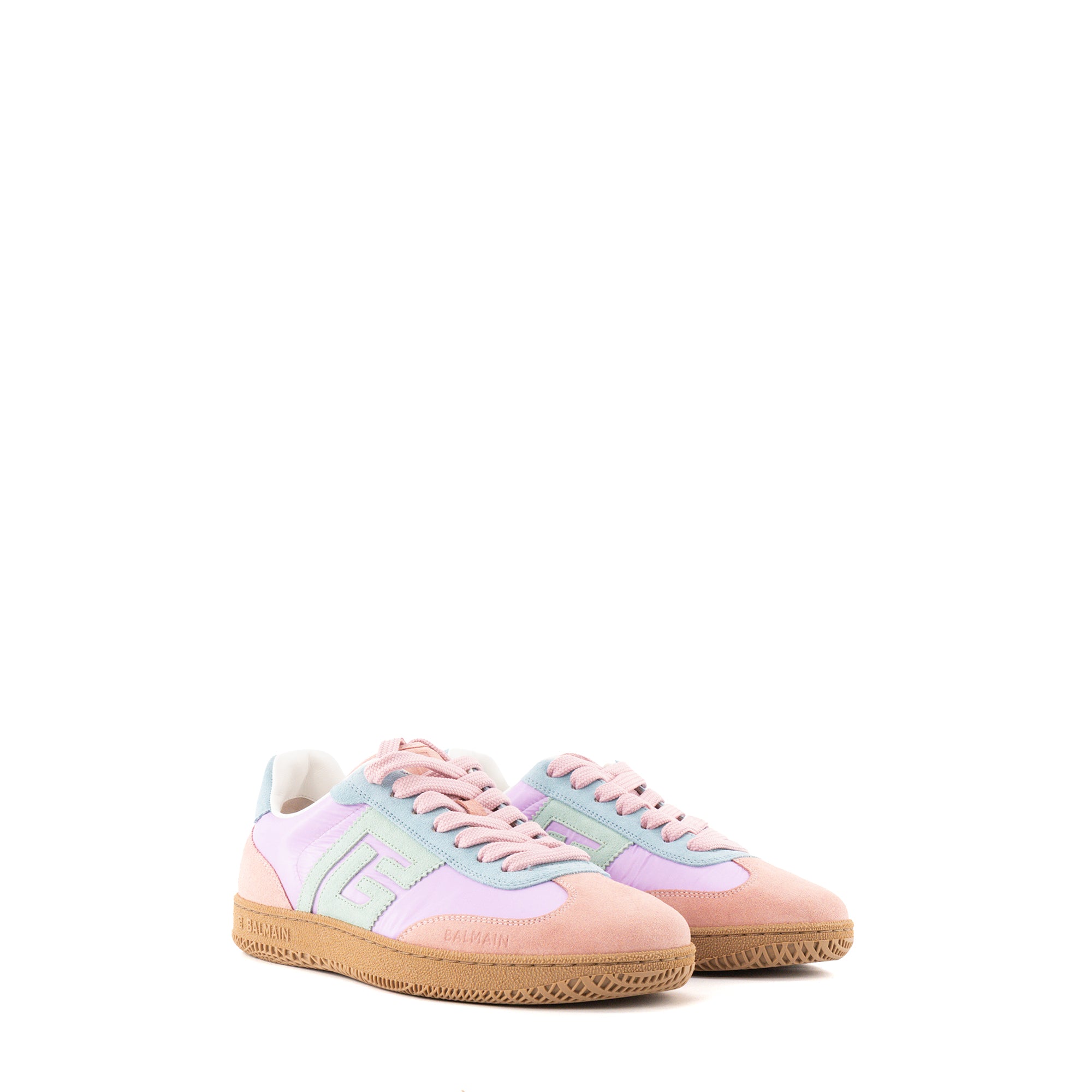 BALMAIN - Sneakers Swan Balmain en toile et daim multicolore (T38)