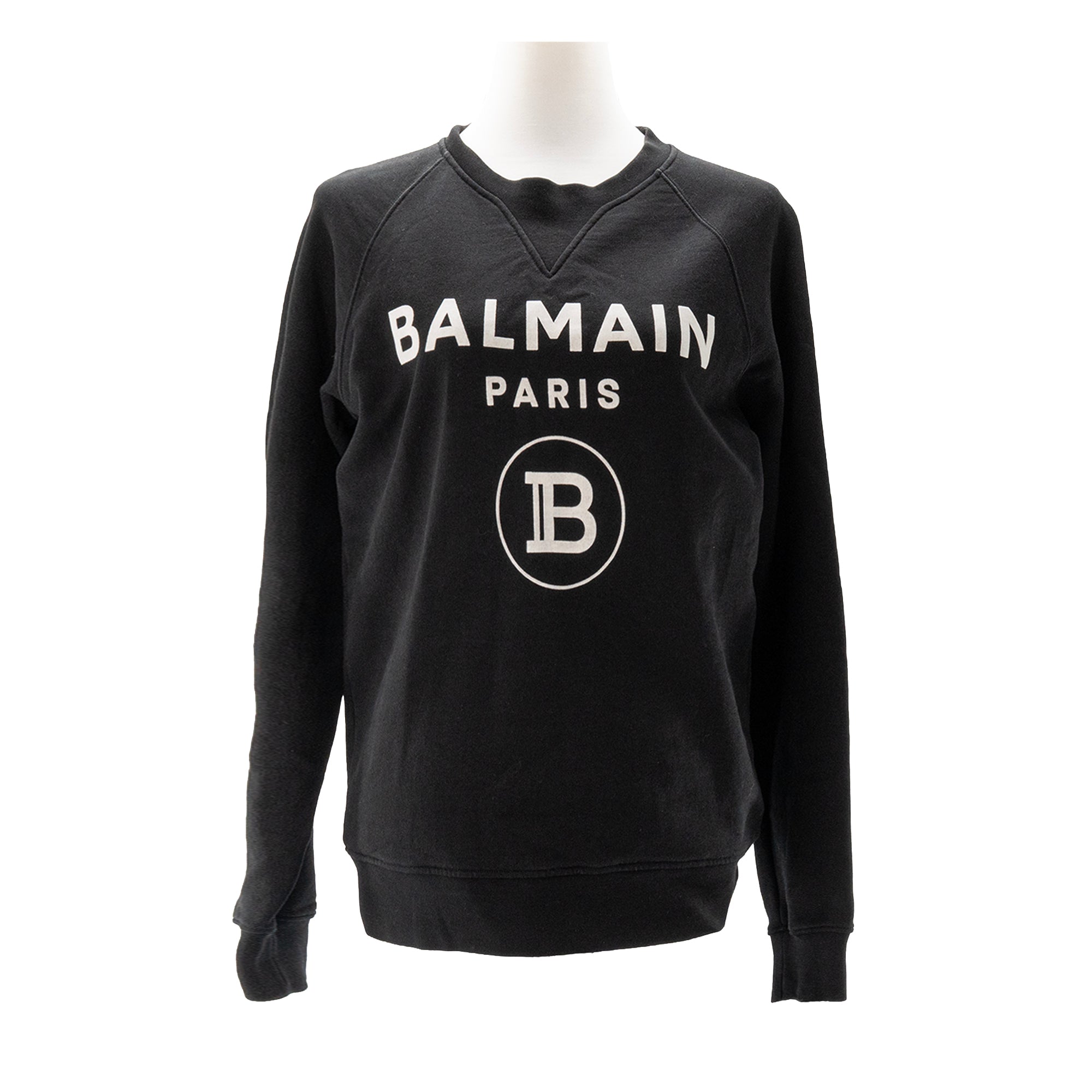 BALMAIN - Sweat-shirt Imprimé Balmain en coton noir (S)