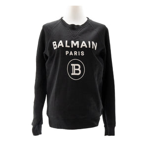 BALMAIN - Sweat-shirt Imprimé Balmain en coton noir (S)
