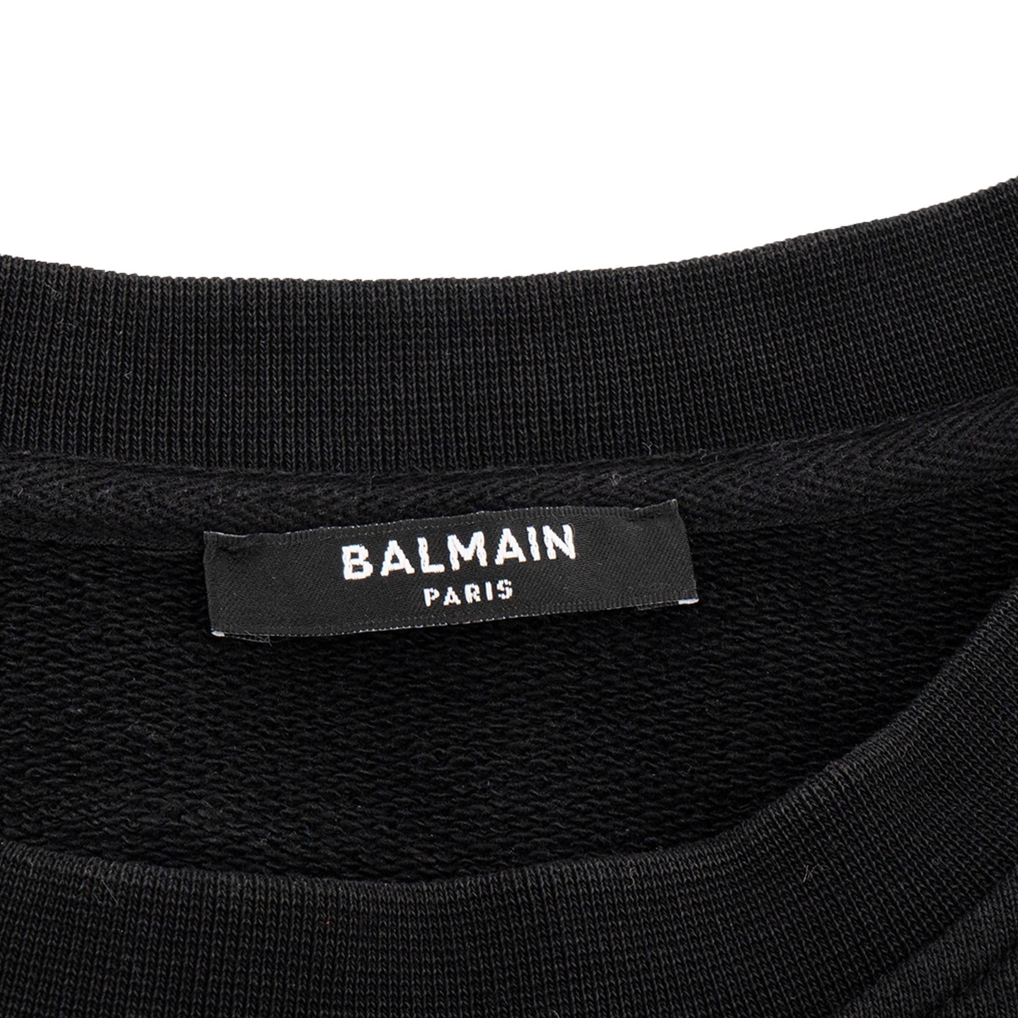 BALMAIN - Sweat-shirt Imprimé Balmain en coton noir (S)
