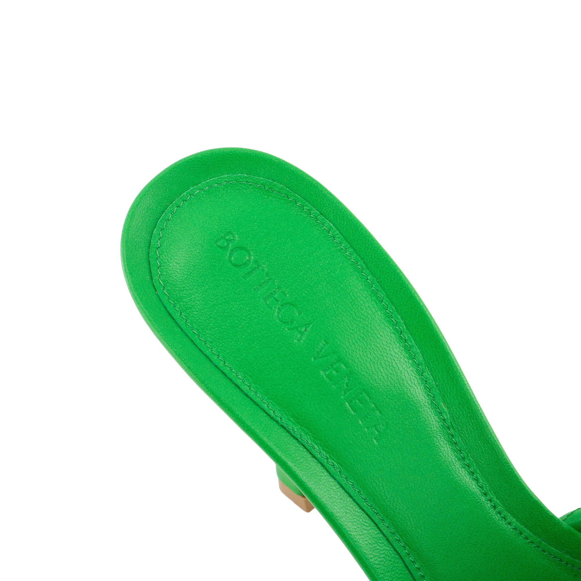 BOTTEGA VENETA - Mules à talon Padded Parakeet Bottega Veneta en cuir vert (T41)