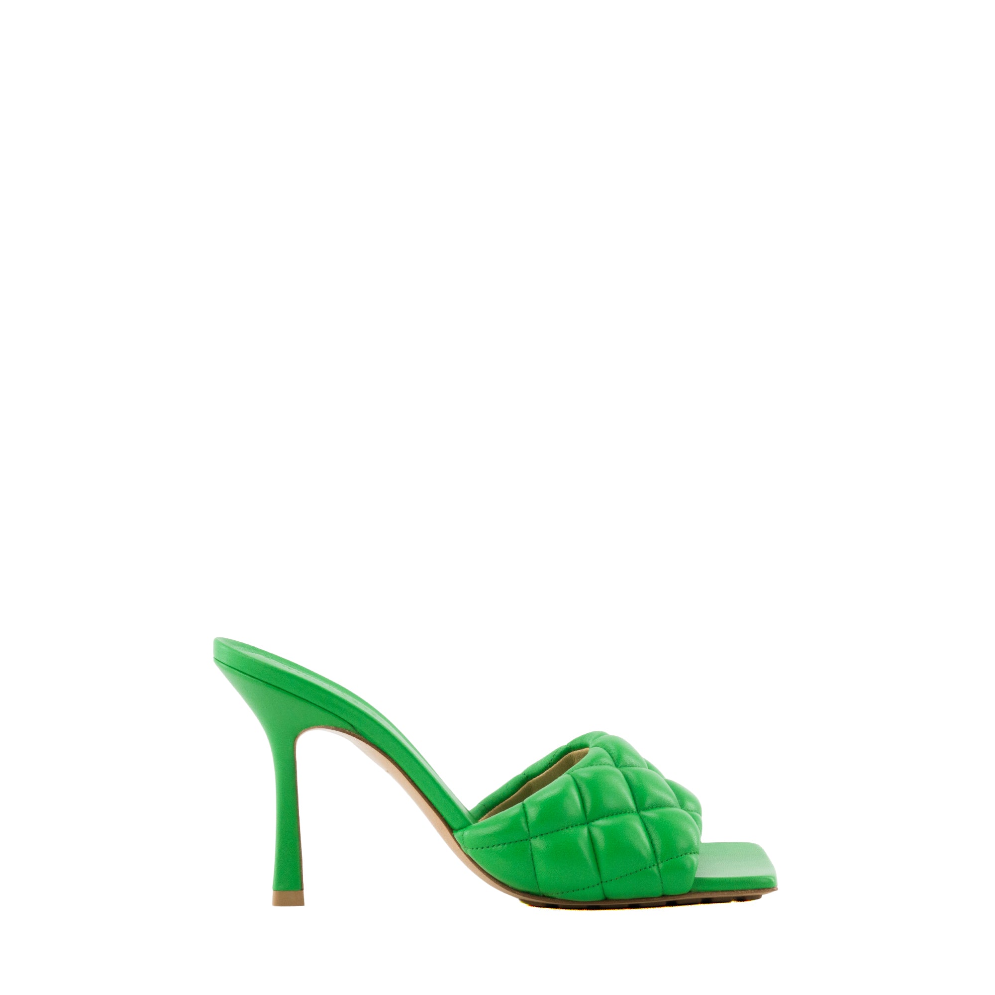 BOTTEGA VENETA - Mules à talon Padded Parakeet Bottega Veneta en cuir vert (T41)
