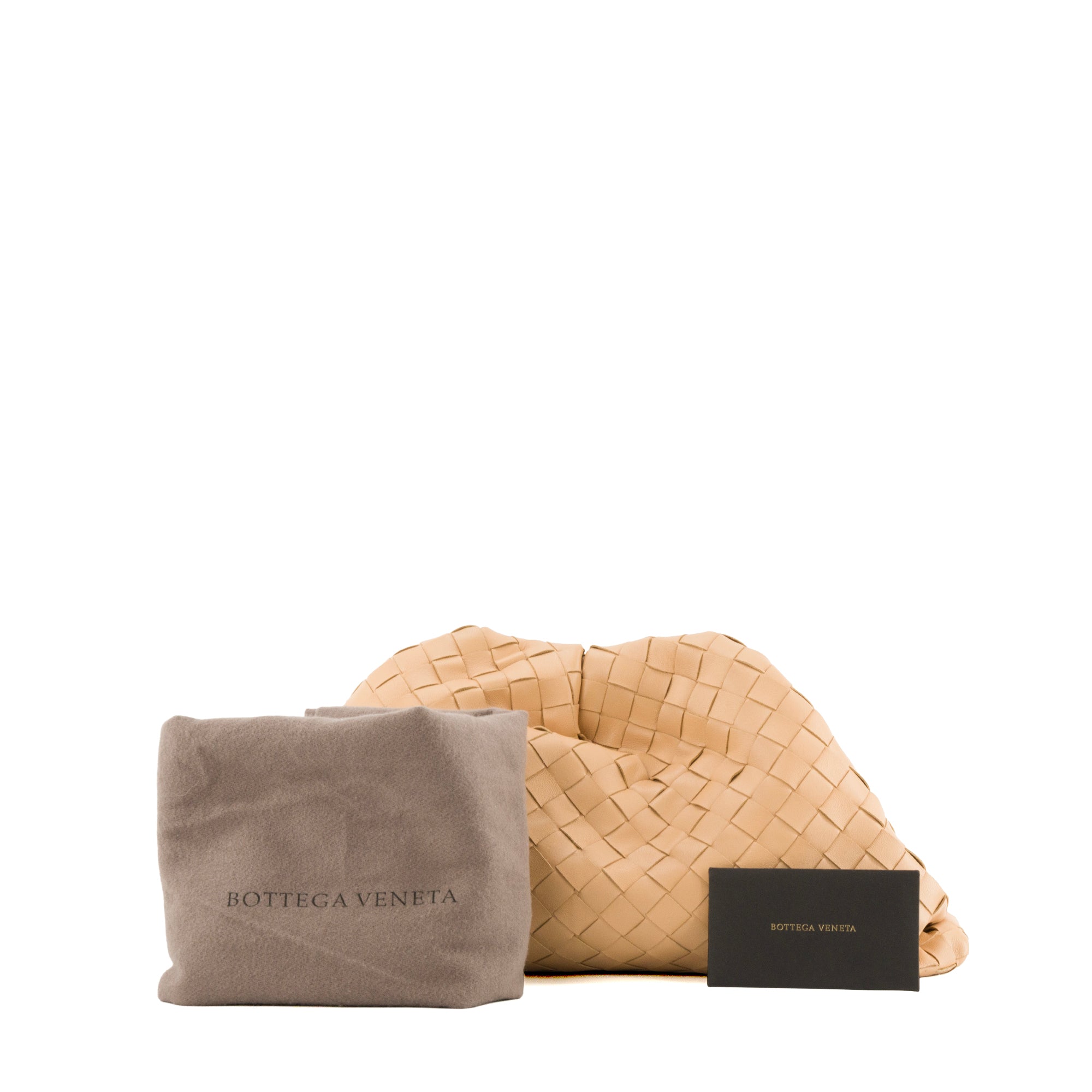 BOTTEGA VENETA - Pochette Pouch Bottega Veneta en cuir intrecciato beige