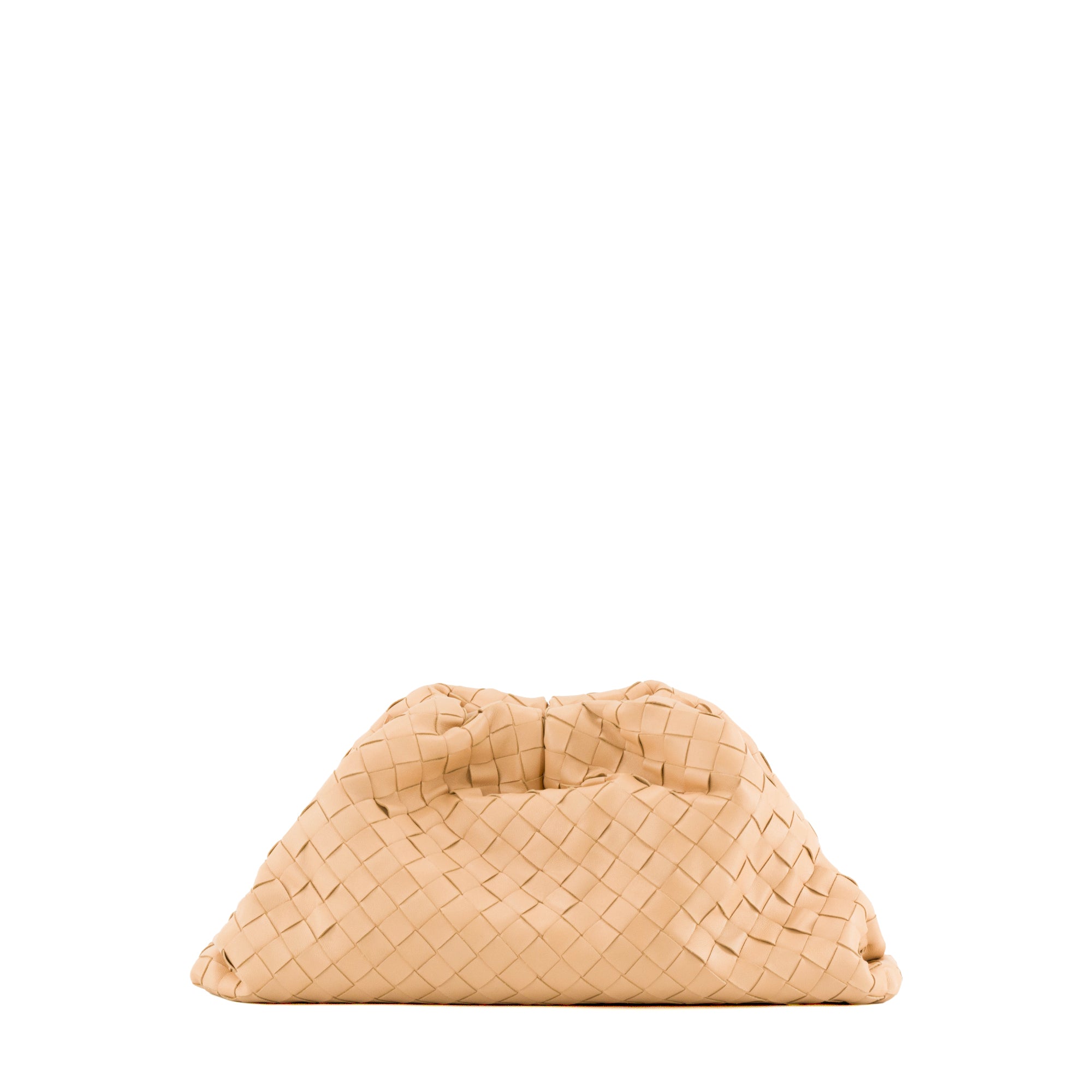 BOTTEGA VENETA - Pochette Pouch Bottega Veneta en cuir intrecciato beige