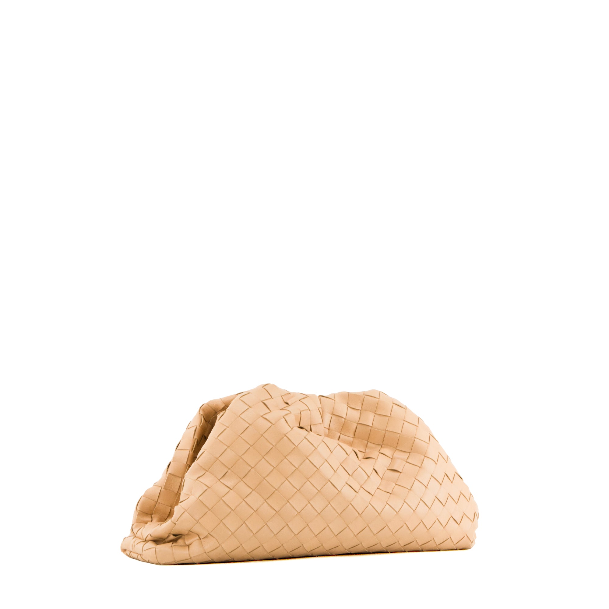 BOTTEGA VENETA - Pochette Pouch Bottega Veneta en cuir intrecciato beige