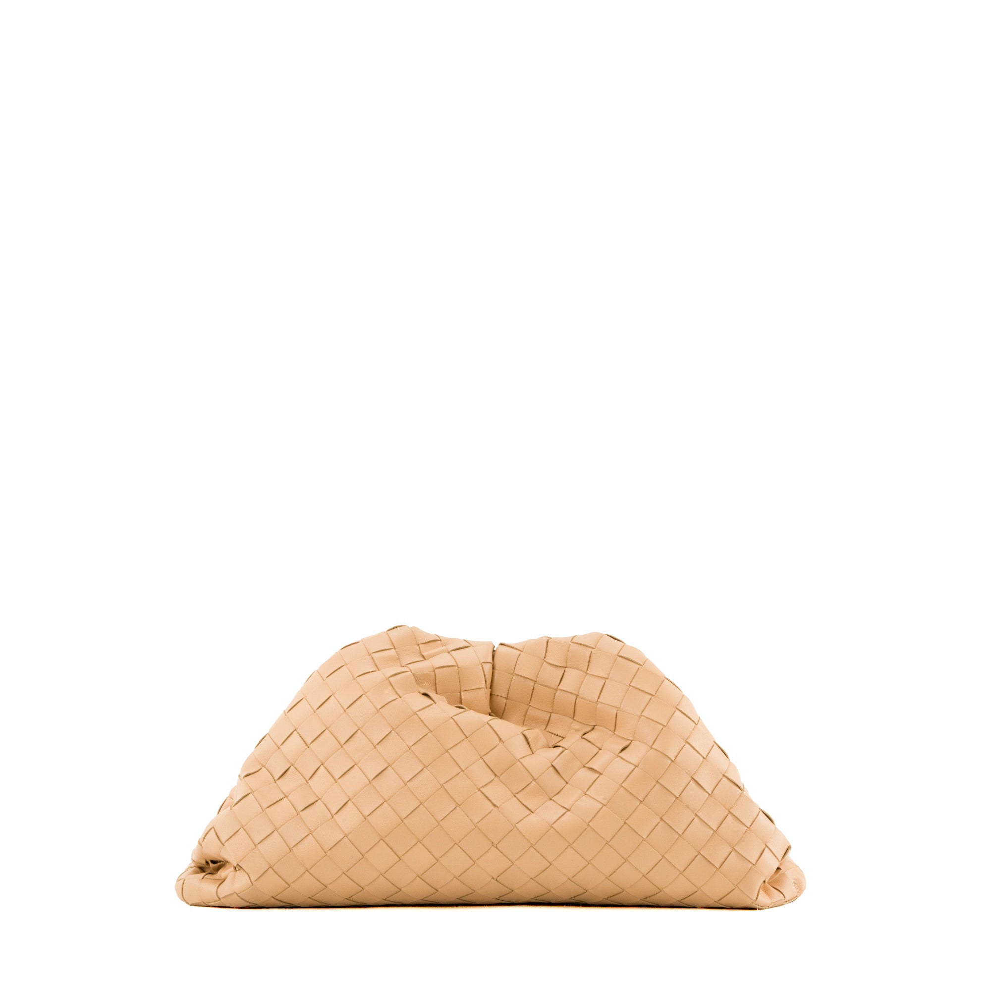 BOTTEGA VENETA - Pochette Pouch Bottega Veneta en cuir intrecciato beige