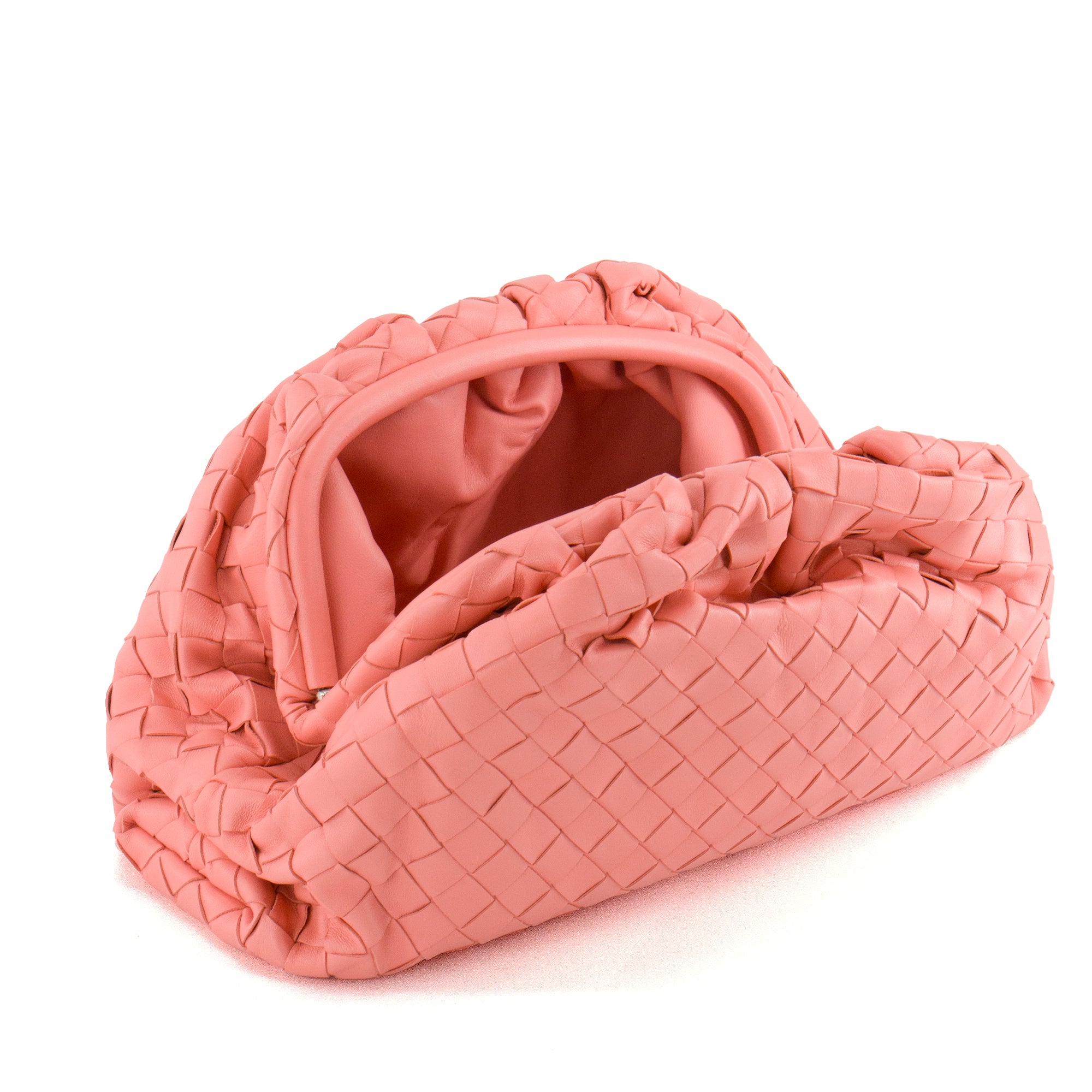 BOTTEGA VENETA - Pochette Pouch Bottega Veneta en cuir intrecciato rose