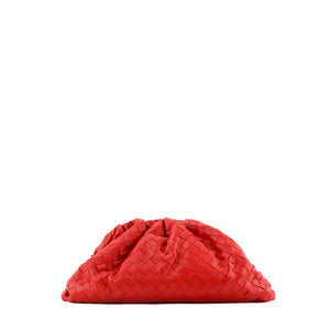 BOTTEGA VENETA - Pochette Pouch Bottega Veneta en cuir intrecciato rouge