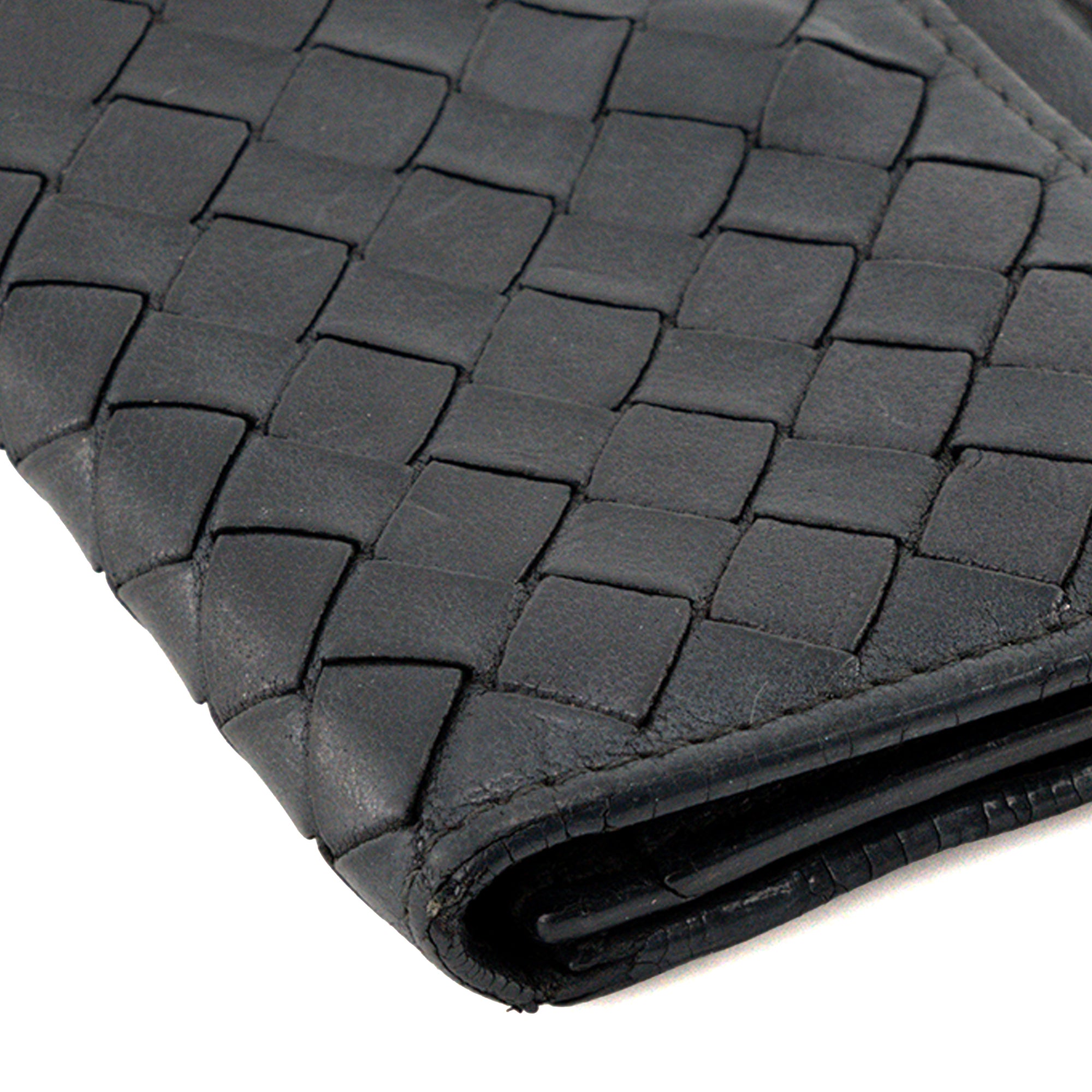 BOTTEGA VENETA - Porte cartes Bottega Veneta en cuir intrecciato bleu marine
