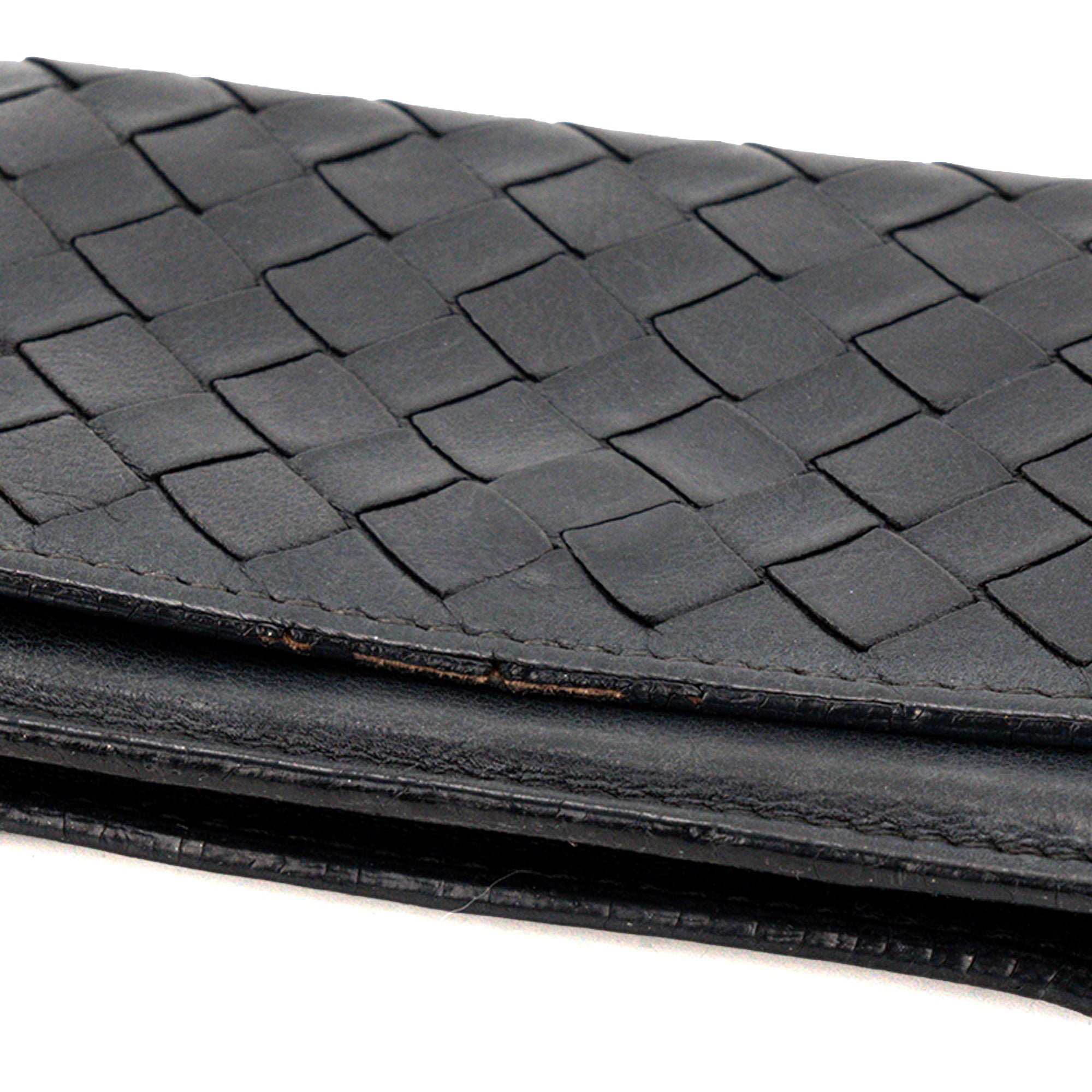 BOTTEGA VENETA - Porte cartes Bottega Veneta en cuir intrecciato bleu marine