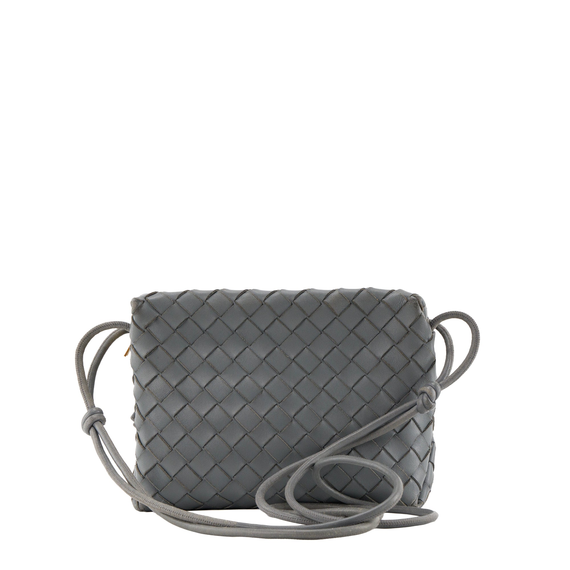 BOTTEGA VENETA - Sac à bandoulière Loop Bottega Veneta en cuir intrecciato gris