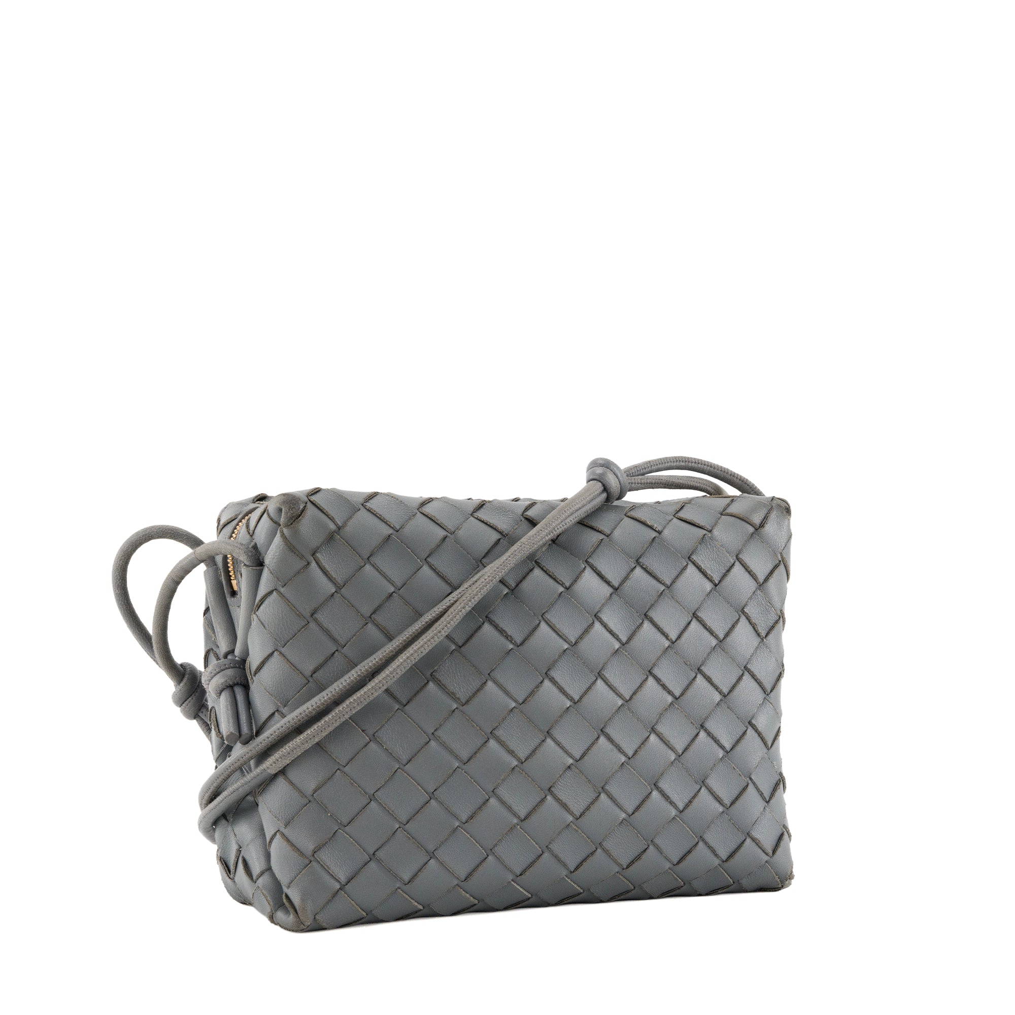 BOTTEGA VENETA - Sac à bandoulière Loop Bottega Veneta en cuir intrecciato gris