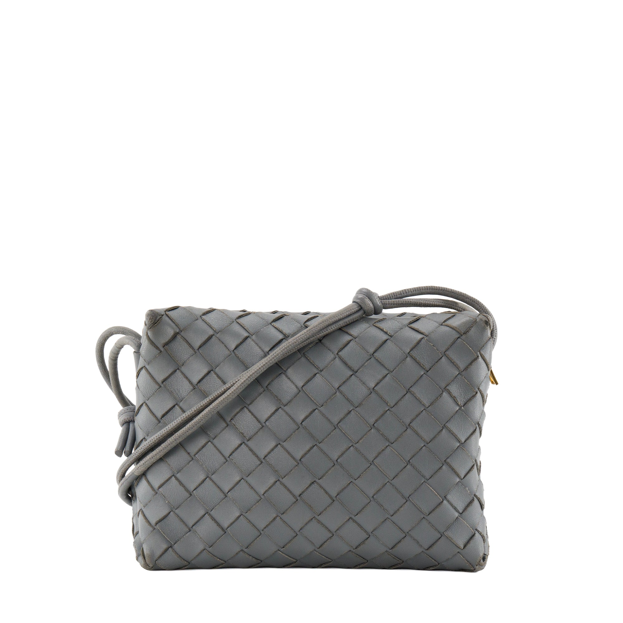 BOTTEGA VENETA - Sac à bandoulière Loop Bottega Veneta en cuir intrecciato gris