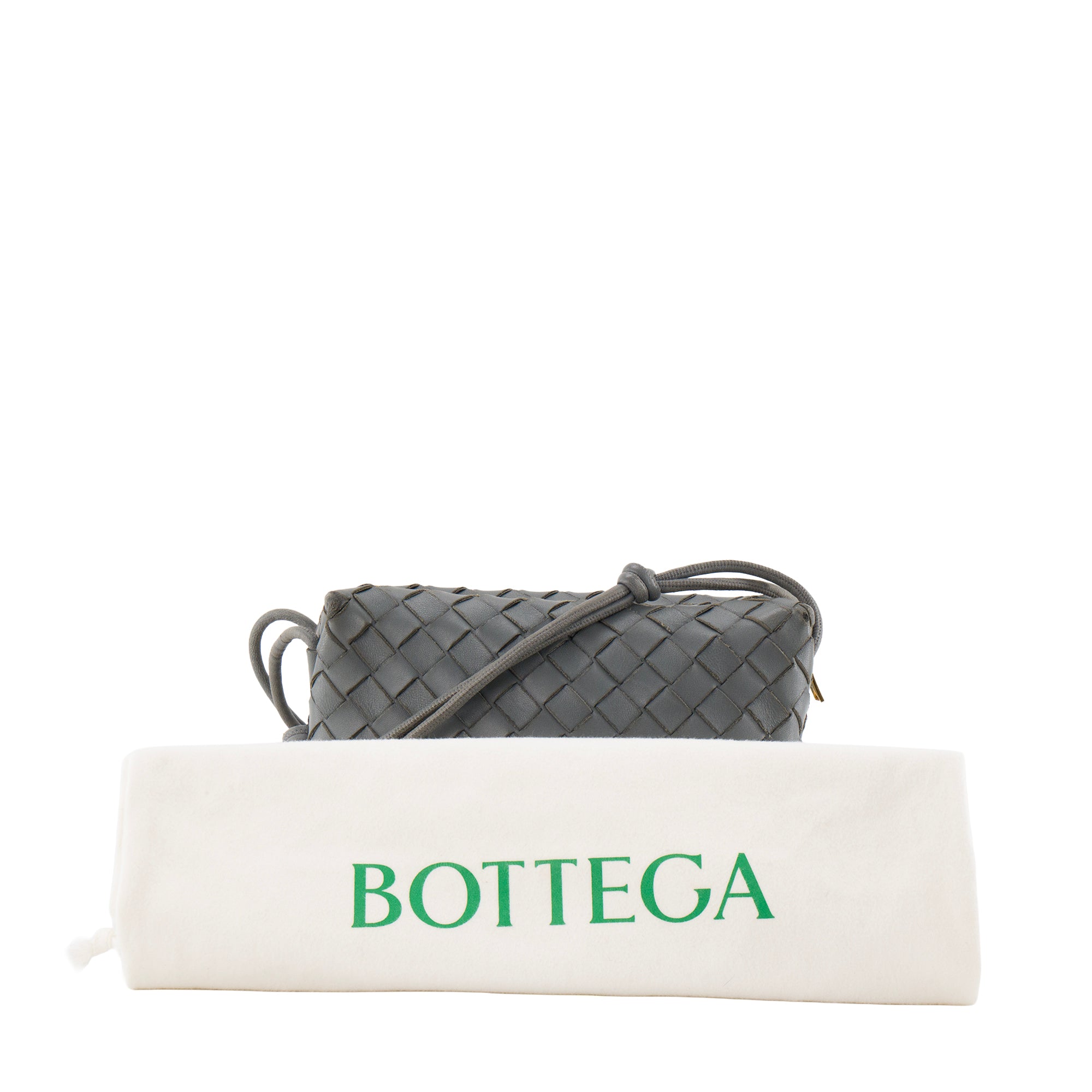 BOTTEGA VENETA - Sac à bandoulière Loop Bottega Veneta en cuir intrecciato gris